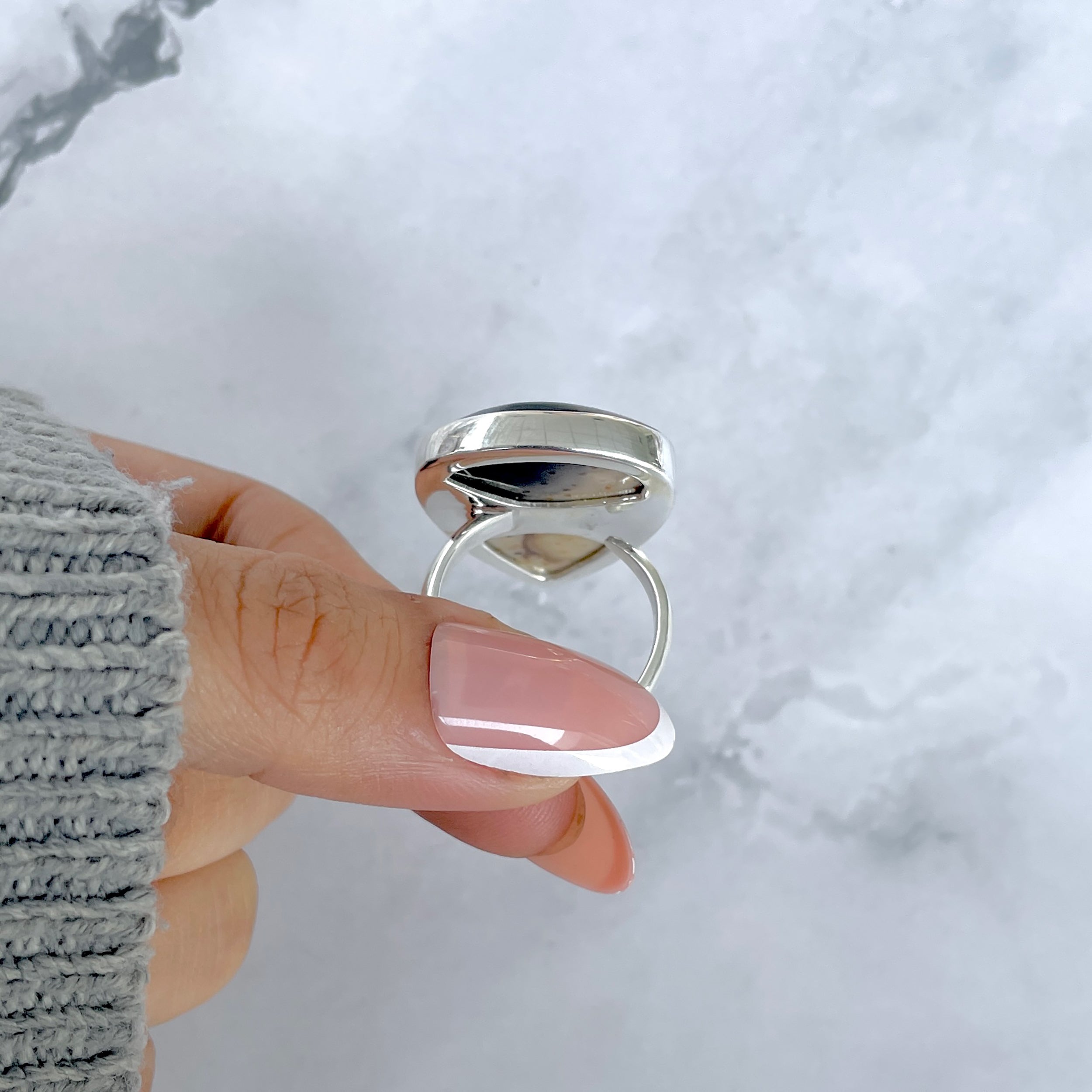 Plumroot Agate Adjustable Ring-(PTJ-R-49.)