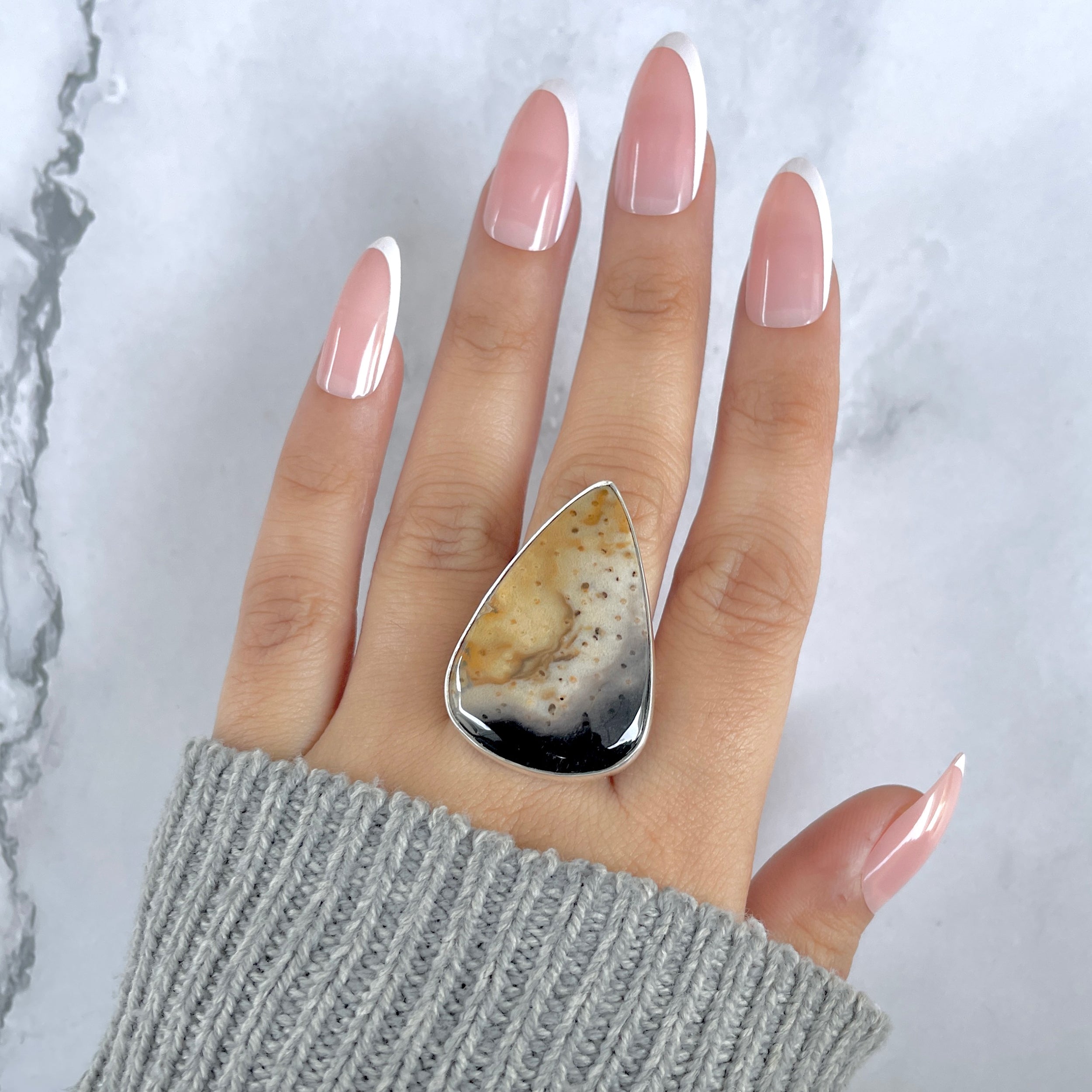 Plumroot Agate Adjustable Ring-(PTJ-R-51.)