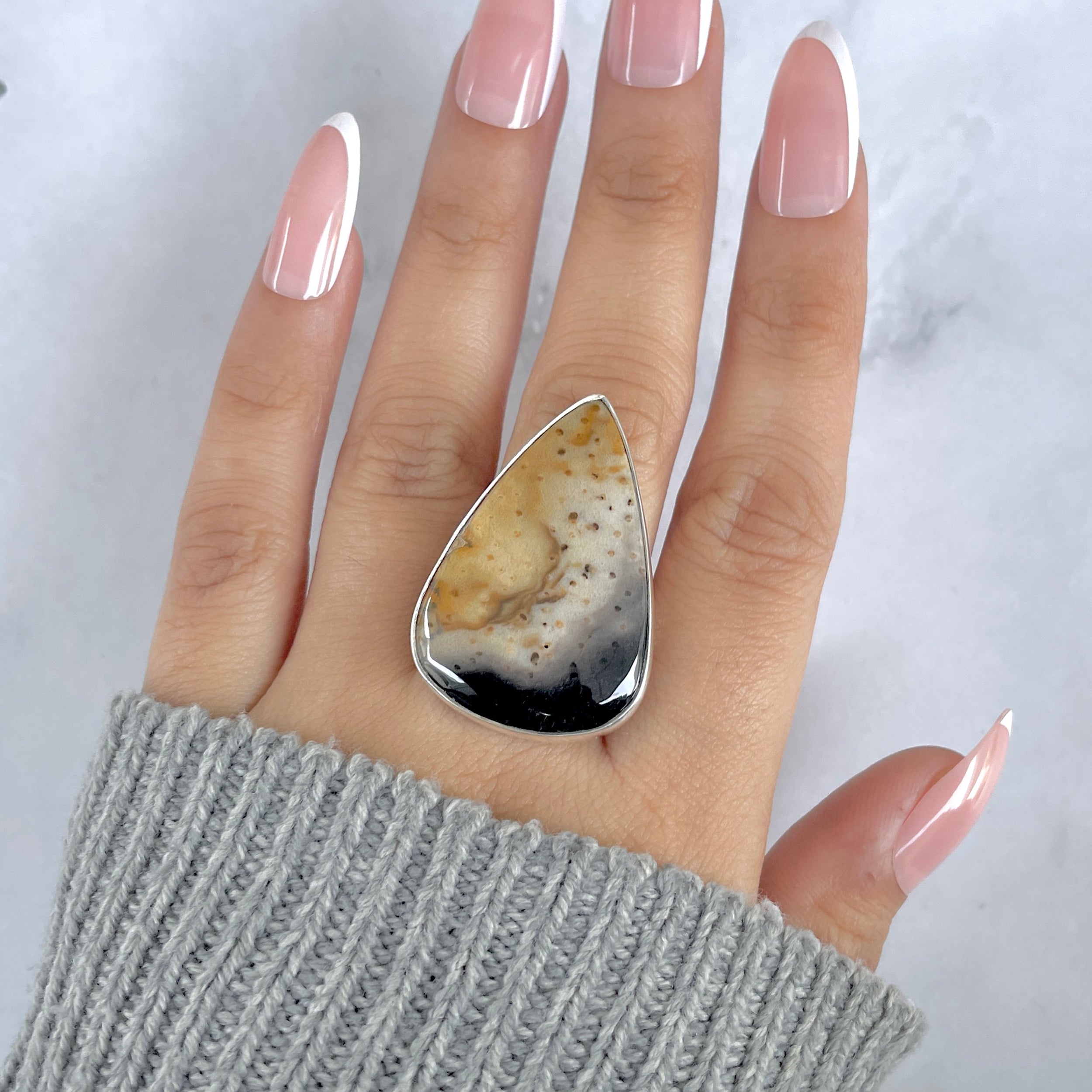 Plumroot Agate Adjustable Ring-(PTJ-R-51.)
