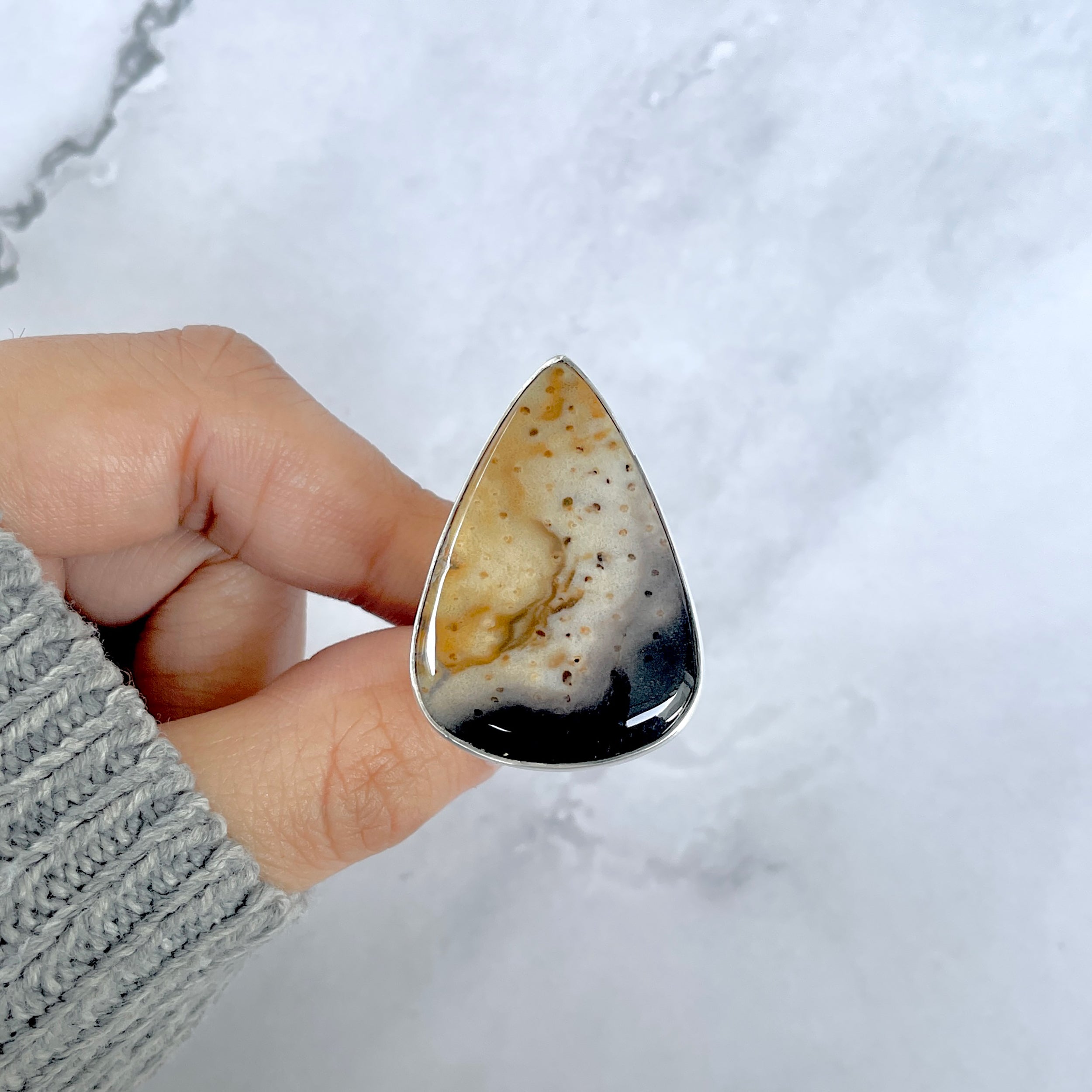 Plumroot Agate Adjustable Ring-(PTJ-R-51.)