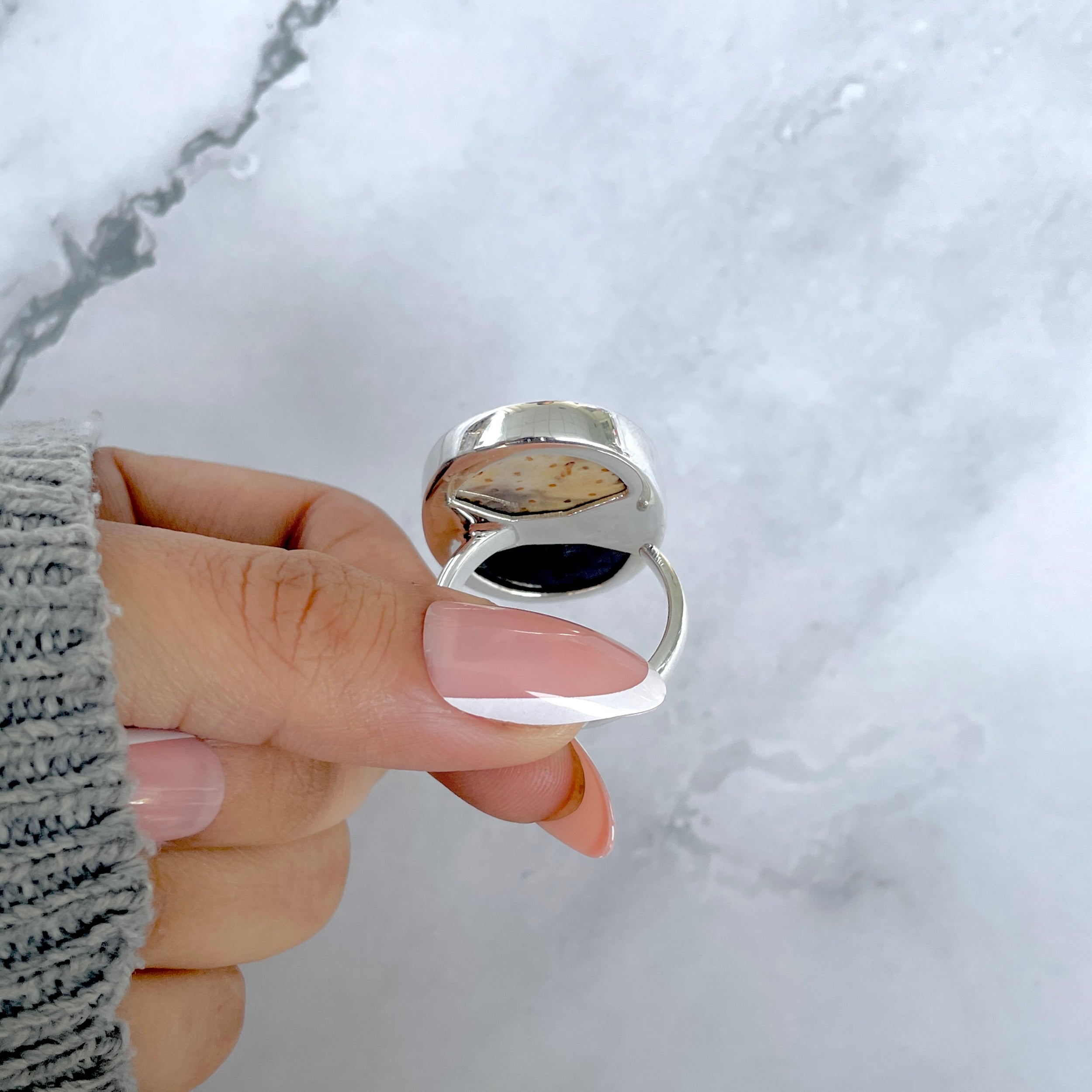 Plumroot Agate Adjustable Ring-(PTJ-R-52.)