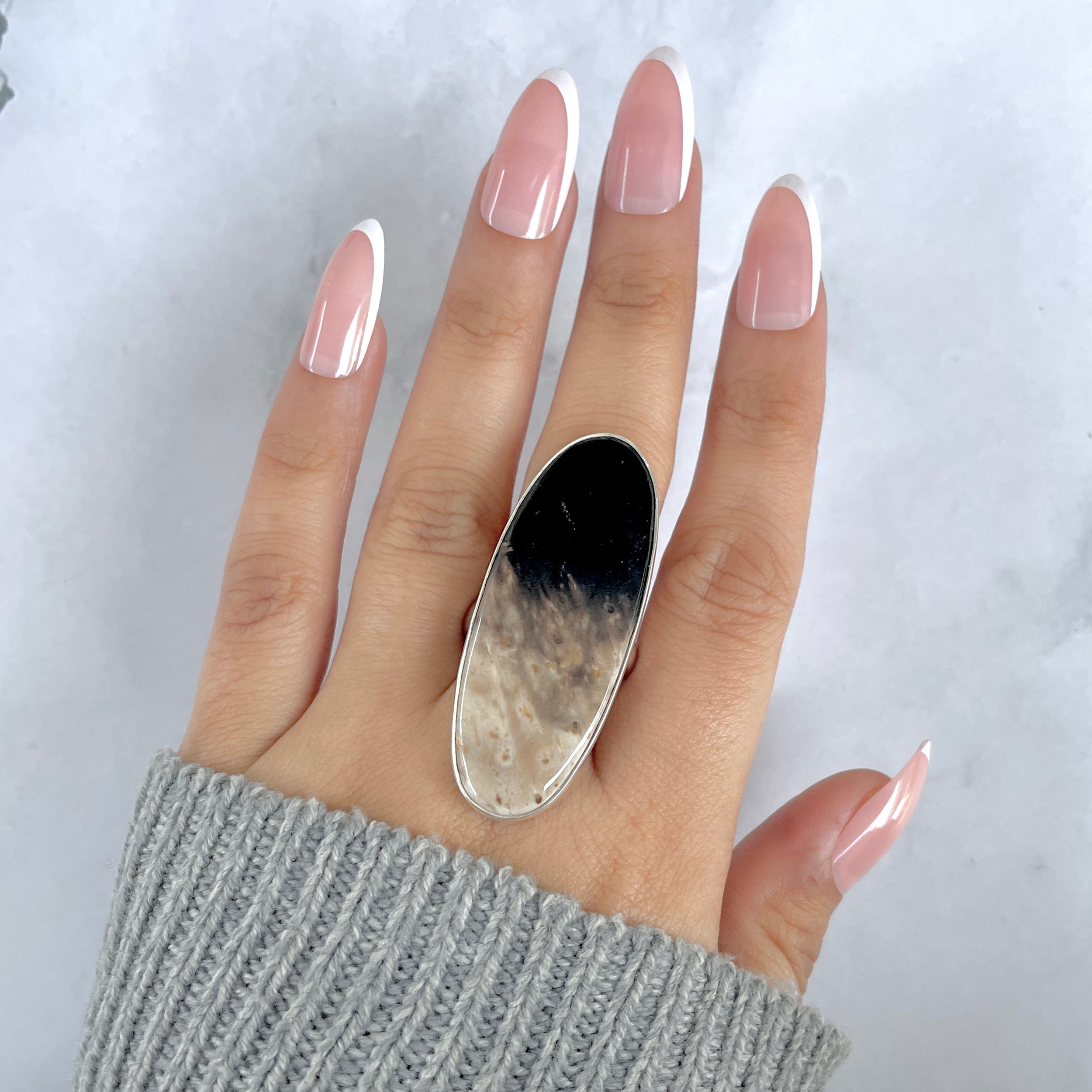 Plumroot Agate Adjustable Ring-(PTJ-R-53.)