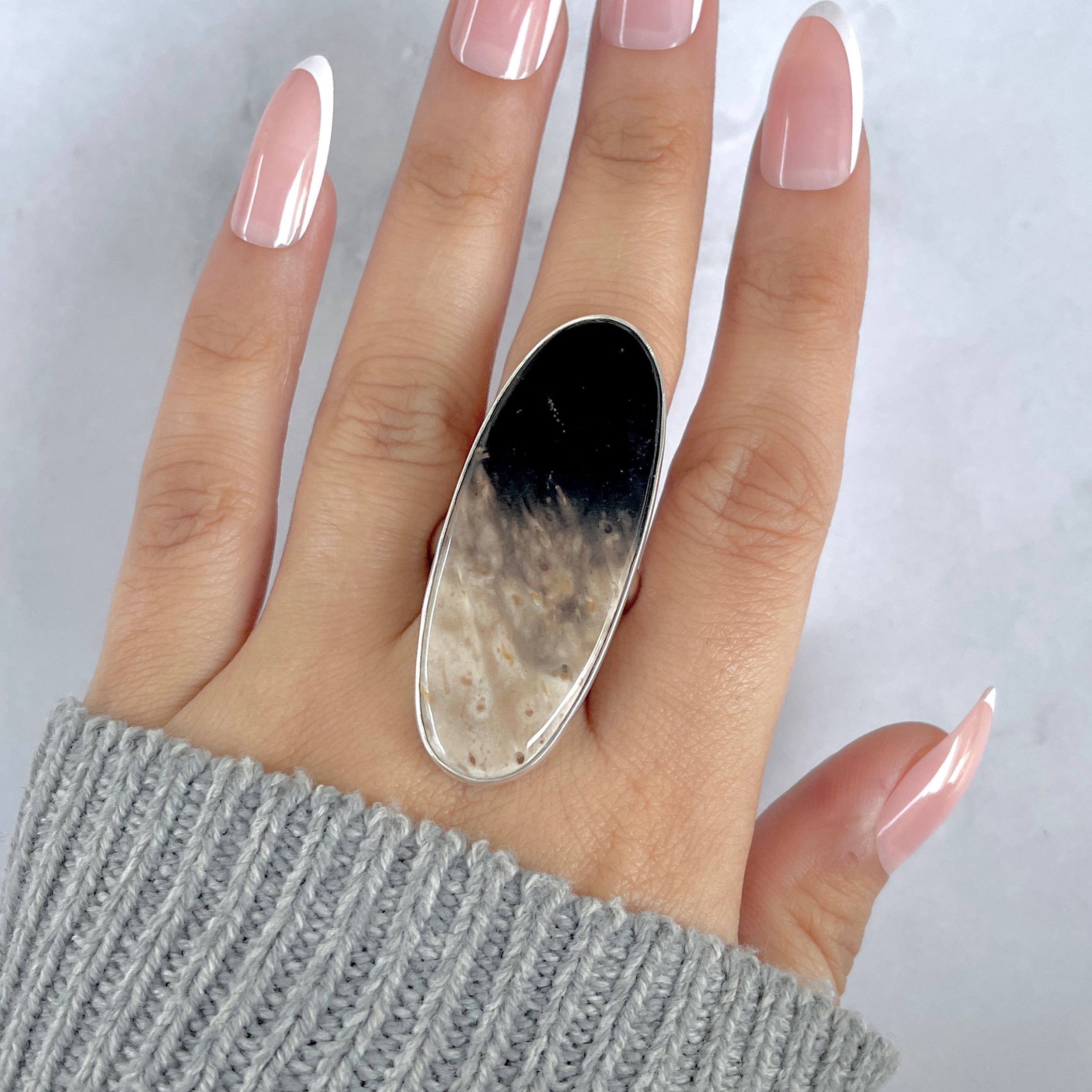 Plumroot Agate Adjustable Ring-(PTJ-R-53.)