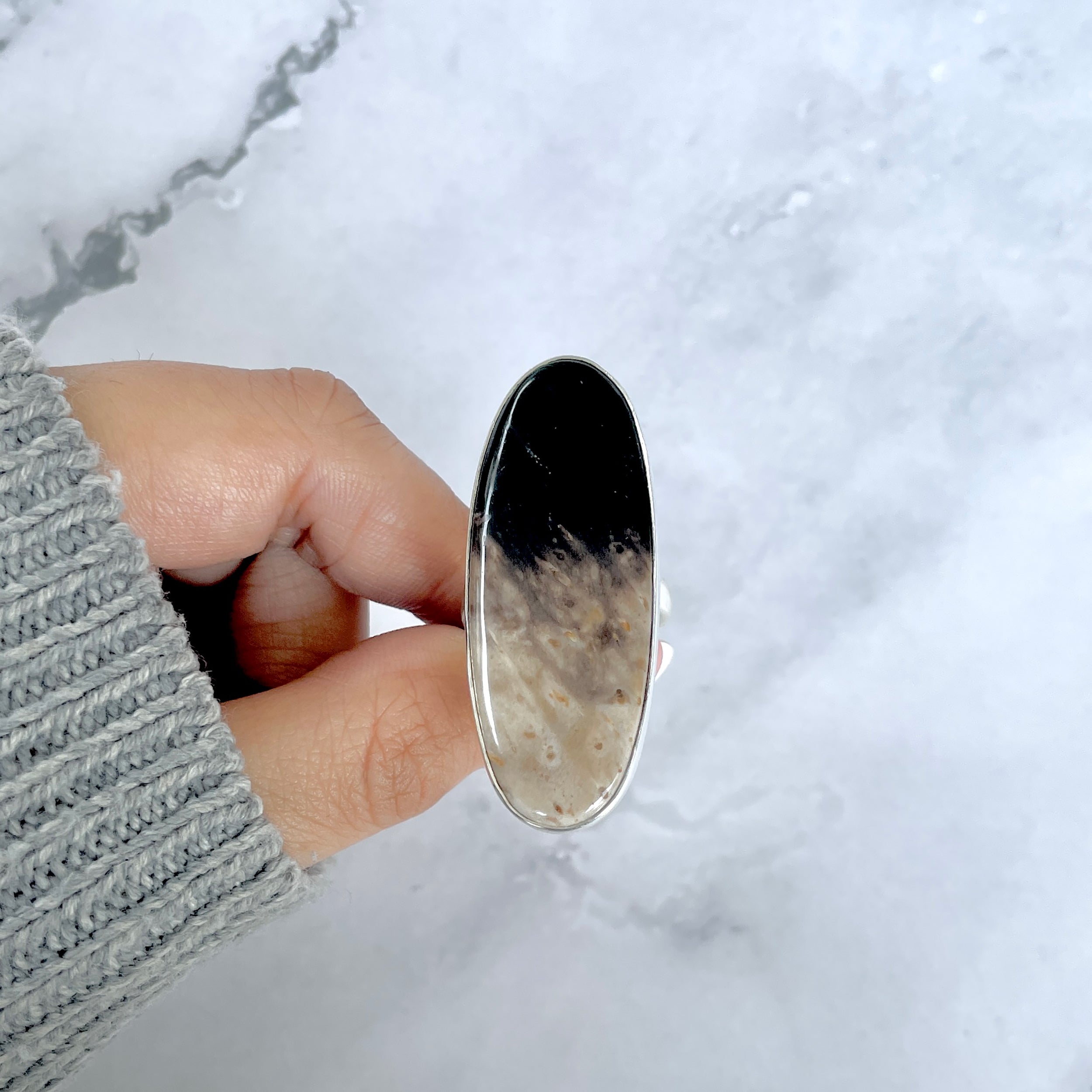 Plumroot Agate Adjustable Ring-(PTJ-R-53.)