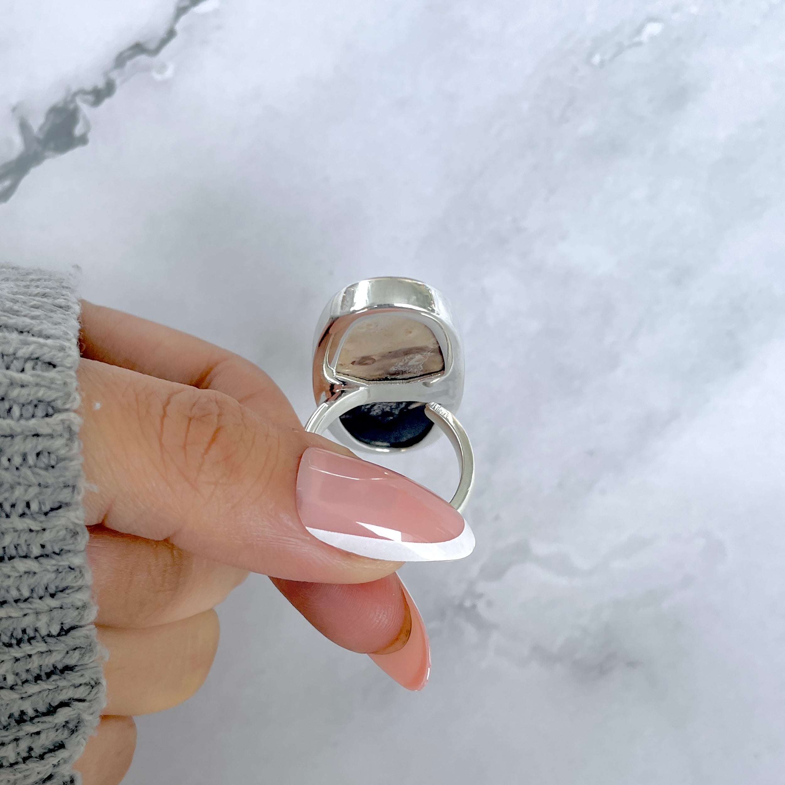 Plumroot Agate Adjustable Ring-(PTJ-R-53.)