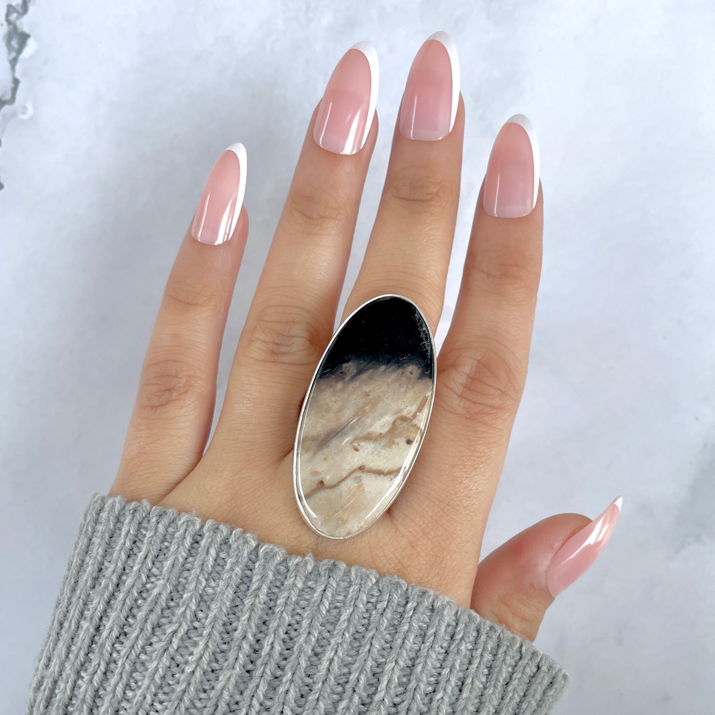 Plumroot Agate Adjustable Ring-(PTJ-R-55.)