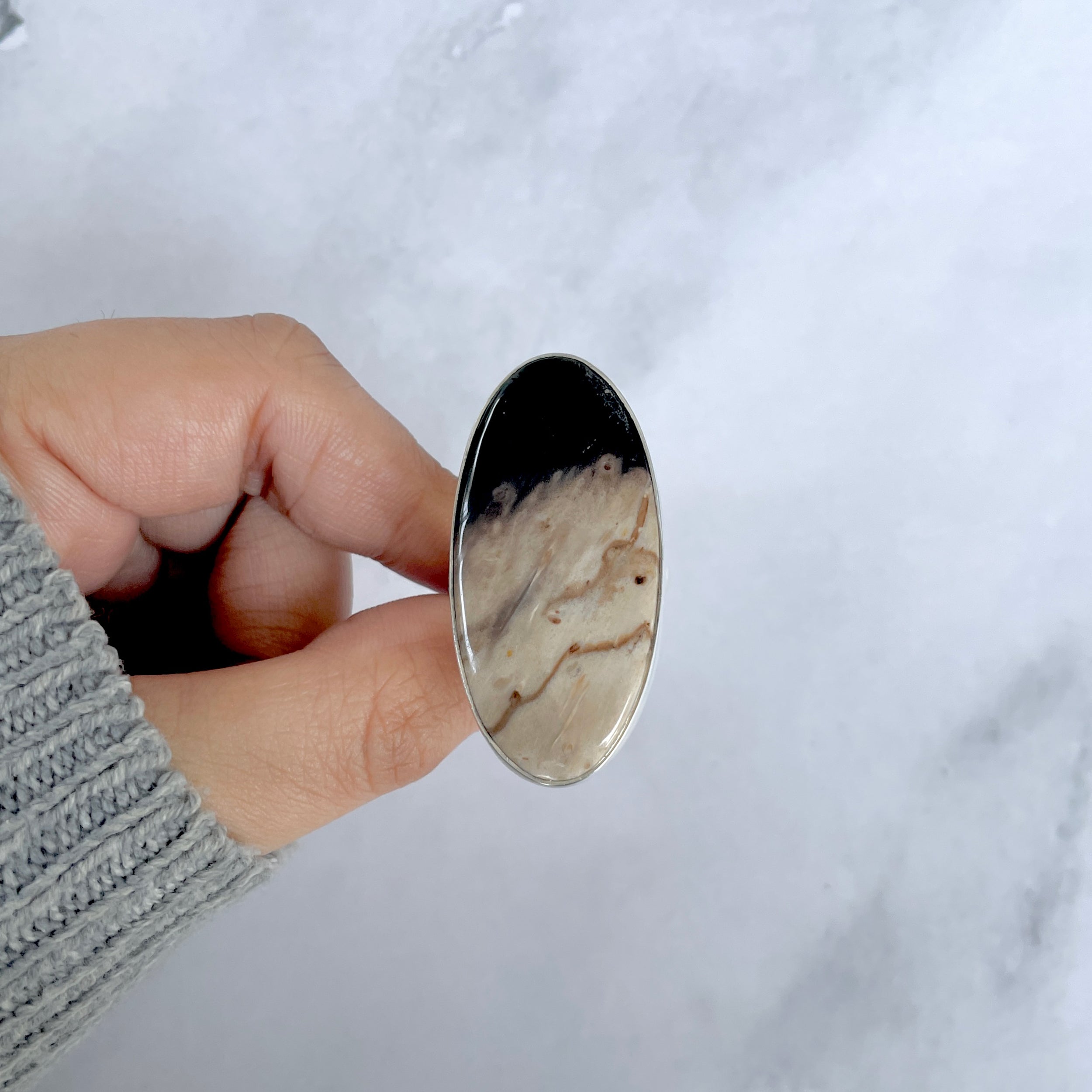 Plumroot Agate Adjustable Ring-(PTJ-R-55.)