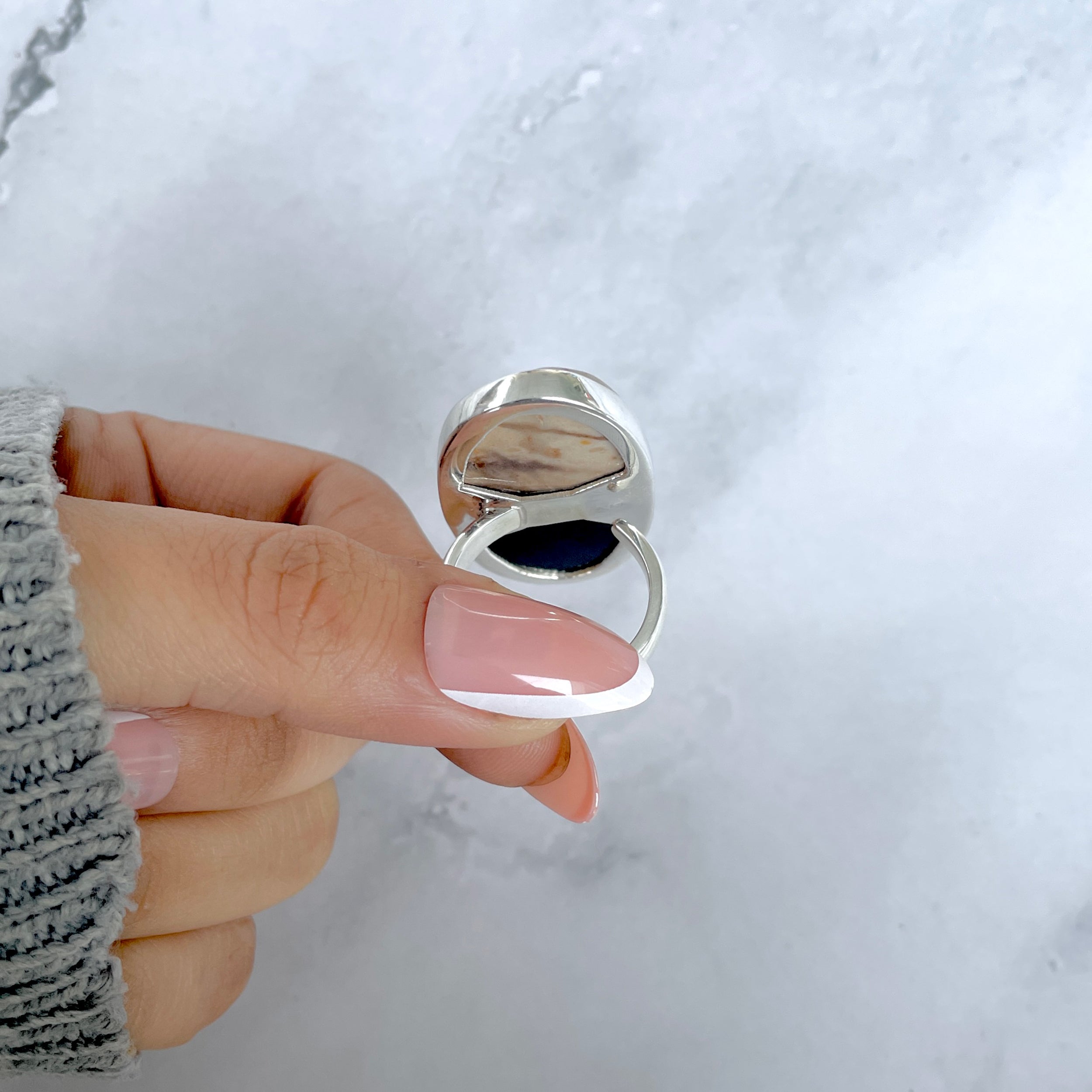 Plumroot Agate Adjustable Ring-(PTJ-R-55.)