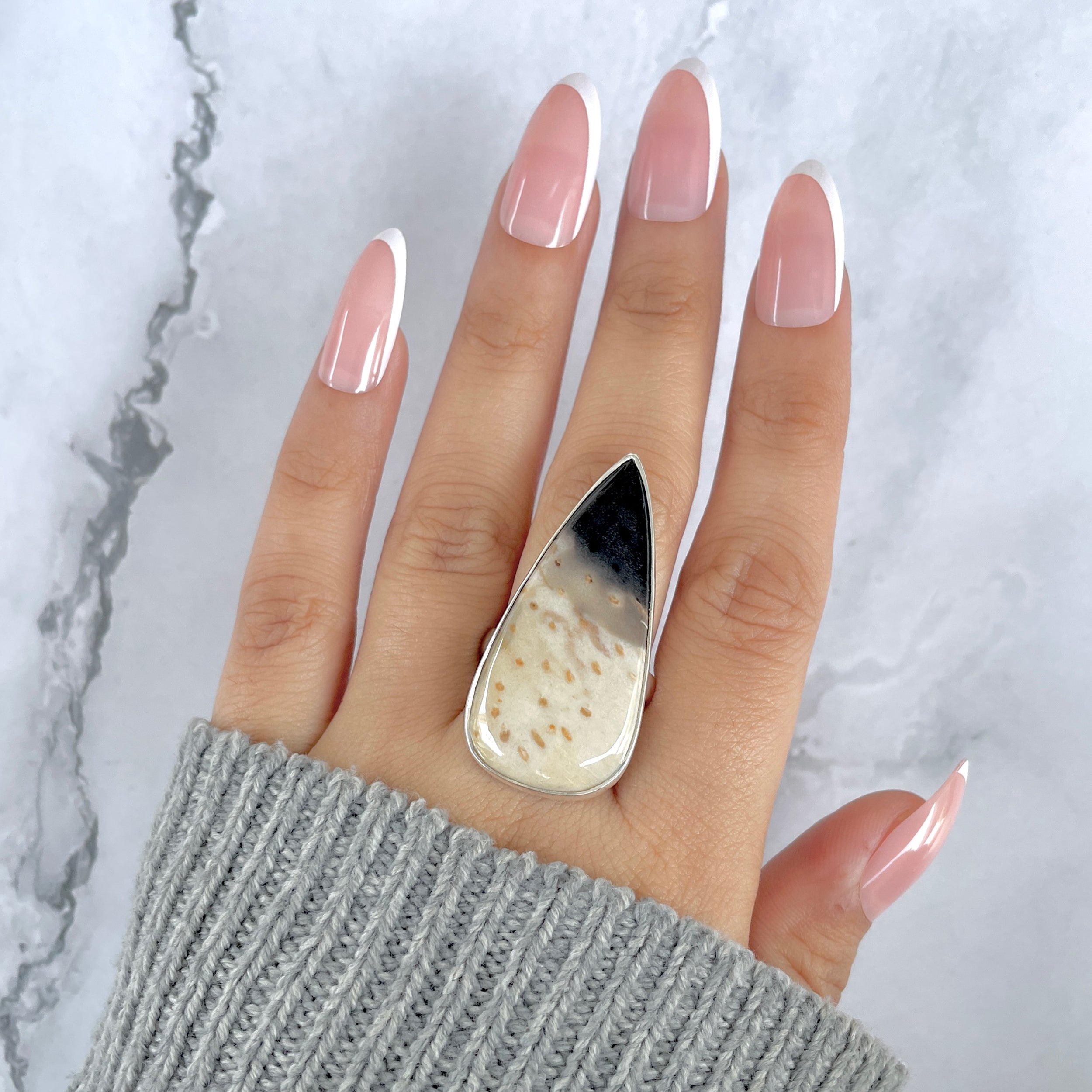 Plumroot Agate Adjustable Ring-(PTJ-R-56.)