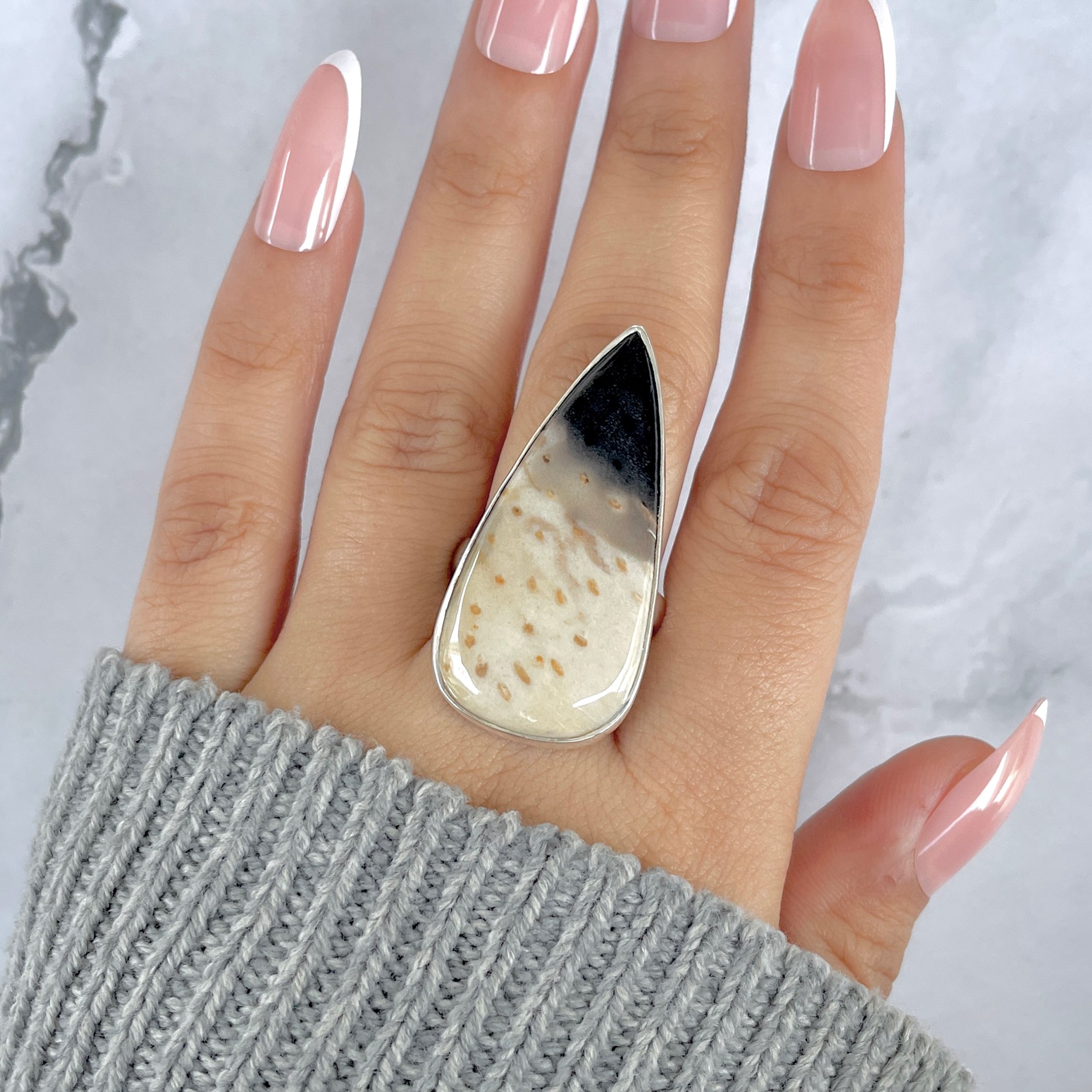 Plumroot Agate Adjustable Ring-(PTJ-R-56.)