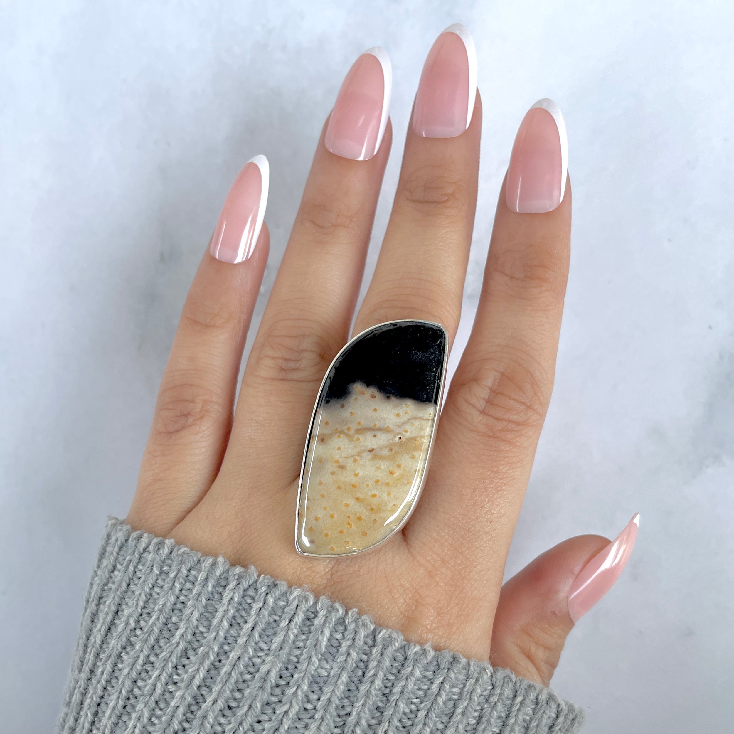 Plumroot Agate Adjustable Ring-(PTJ-R-57.)