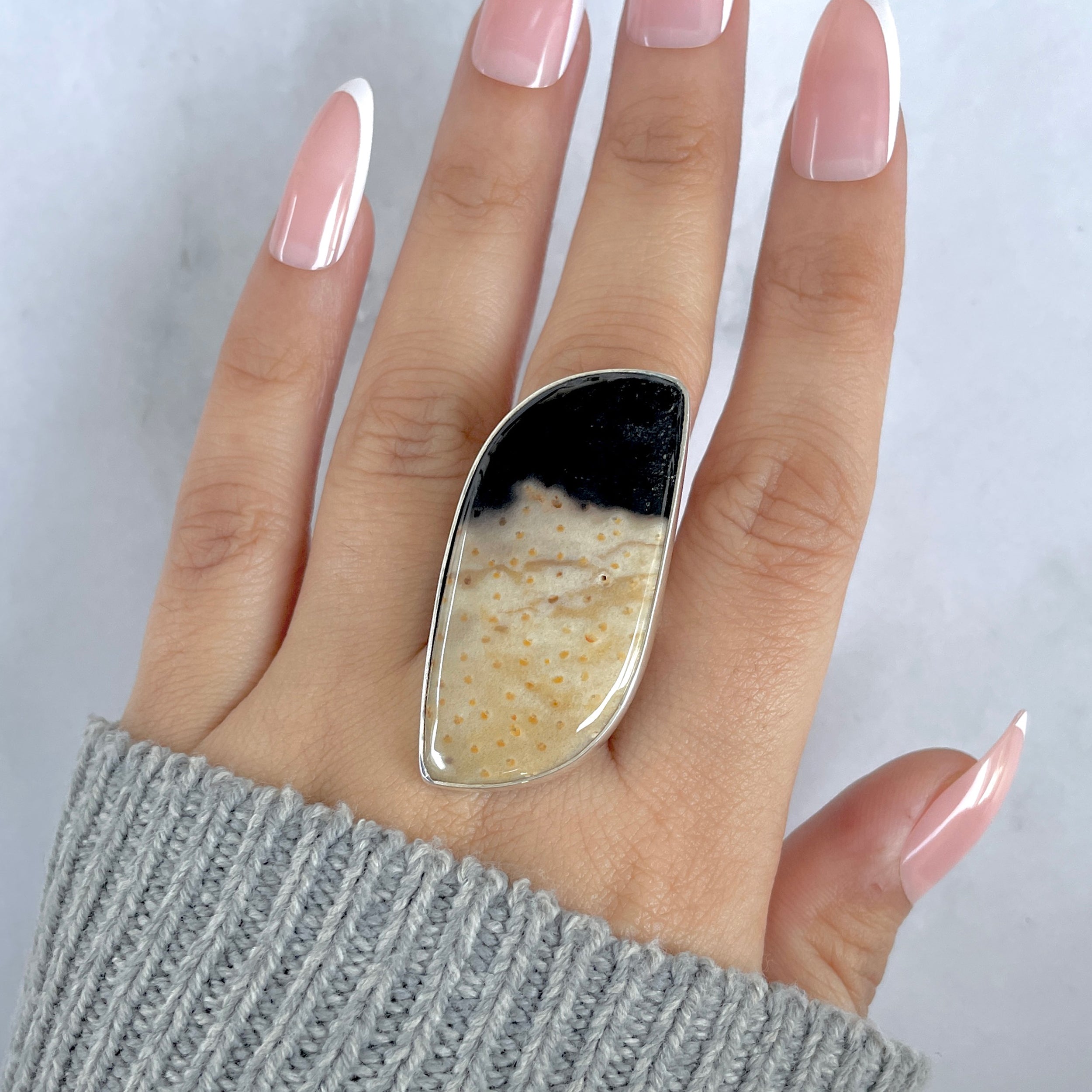 Plumroot Agate Adjustable Ring-(PTJ-R-57.)
