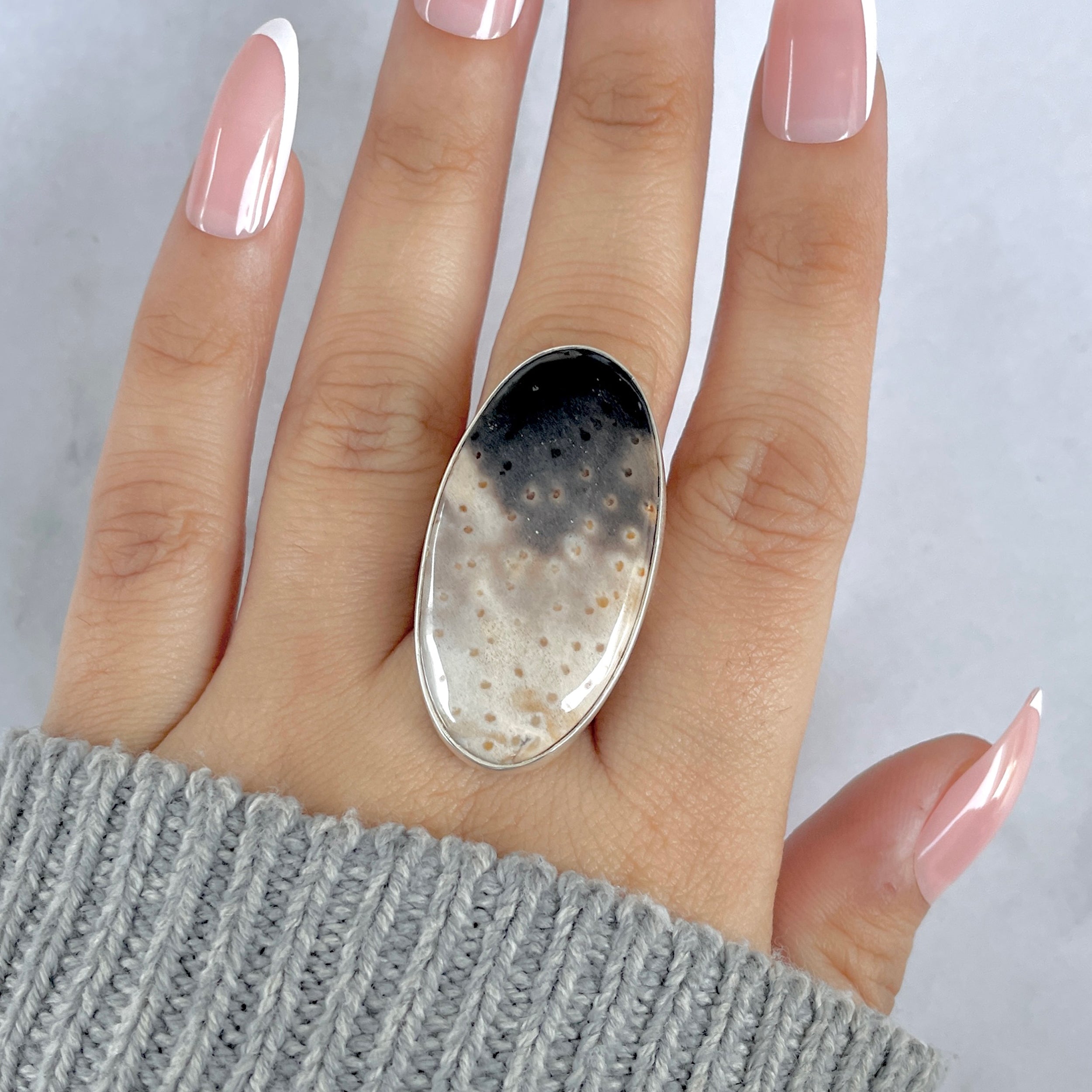Plumroot Agate Adjustable Ring-(PTJ-R-59.)