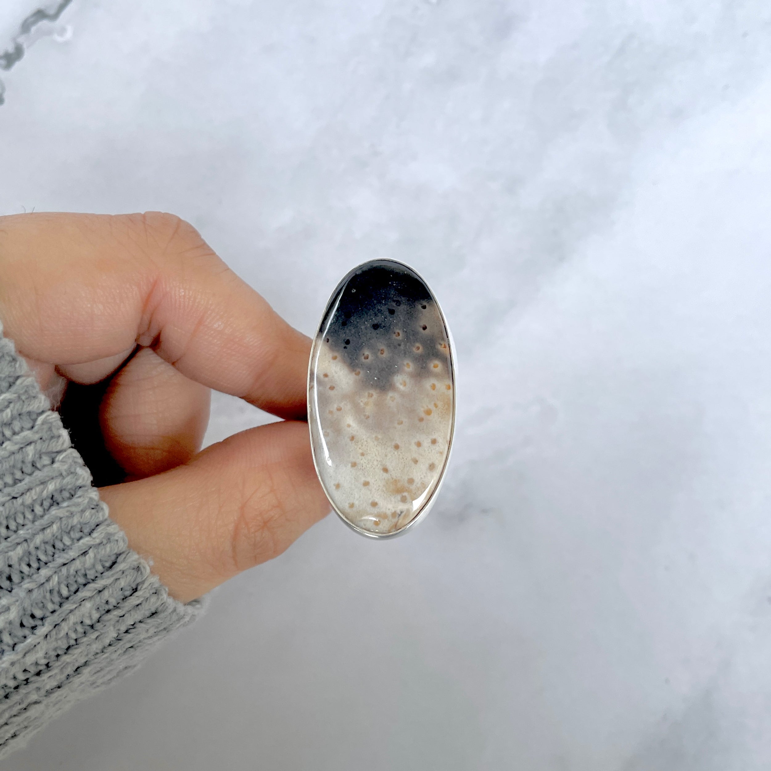Plumroot Agate Adjustable Ring-(PTJ-R-59.)