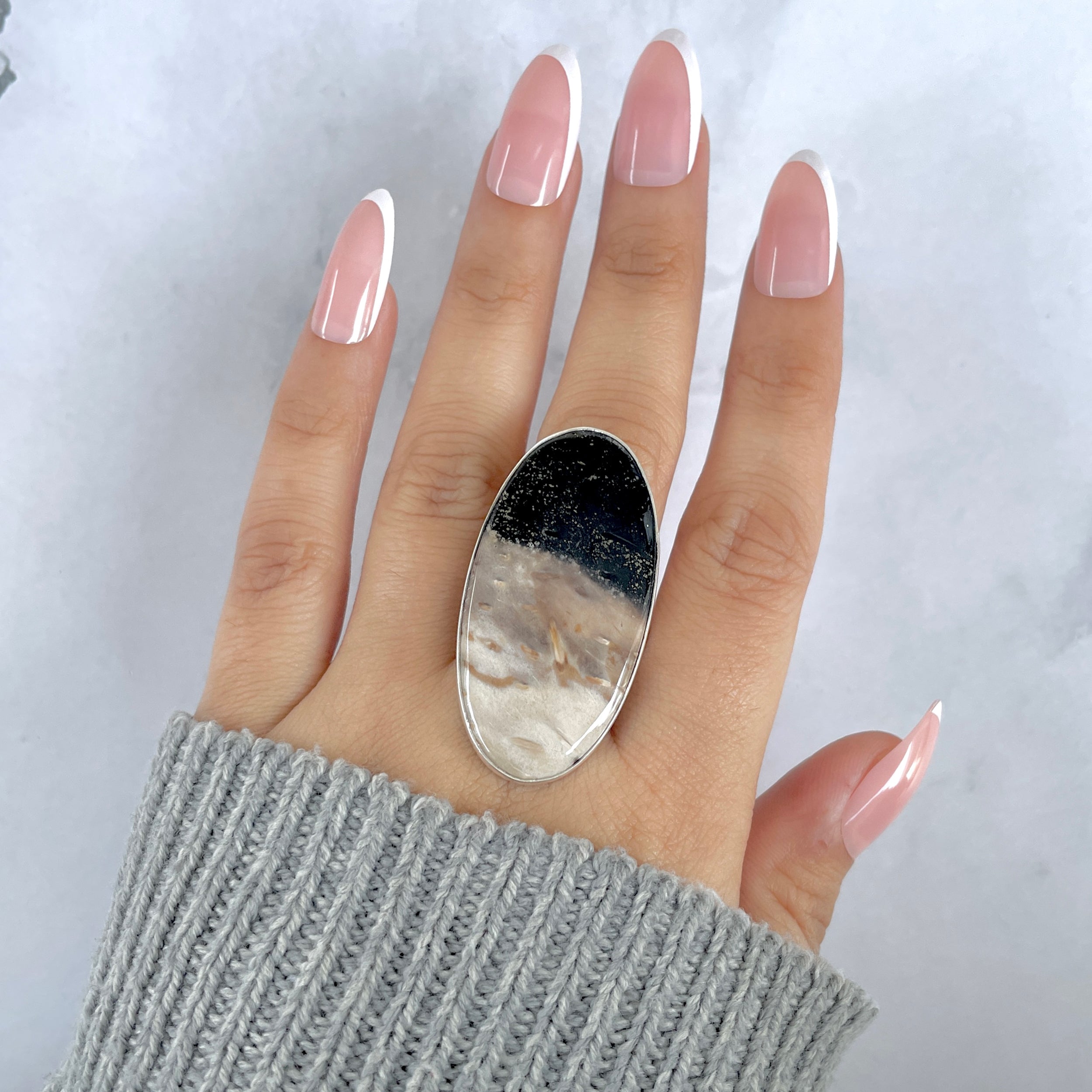 Plumroot Agate Adjustable Ring-(PTJ-R-61.)