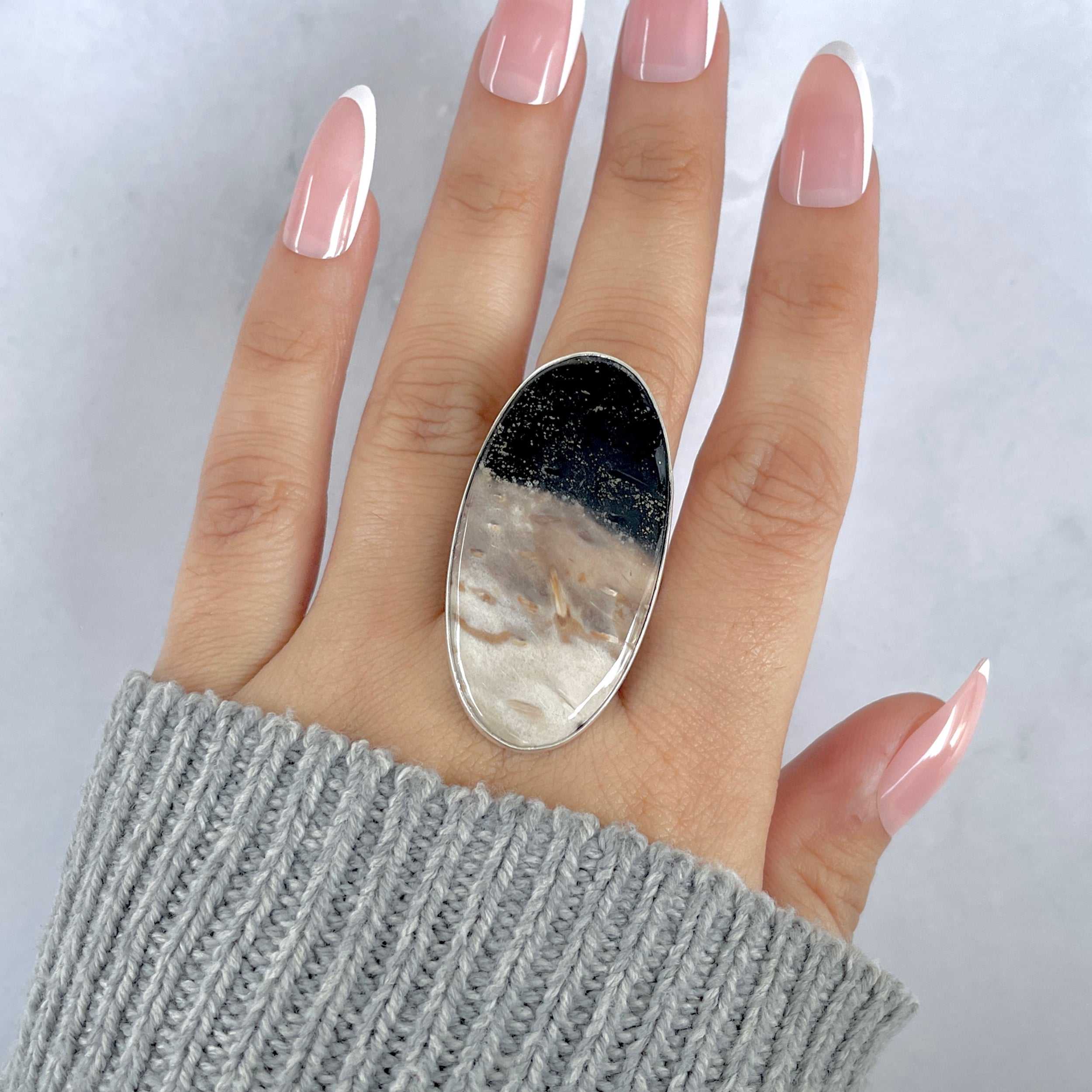 Plumroot Agate Adjustable Ring-(PTJ-R-61.)