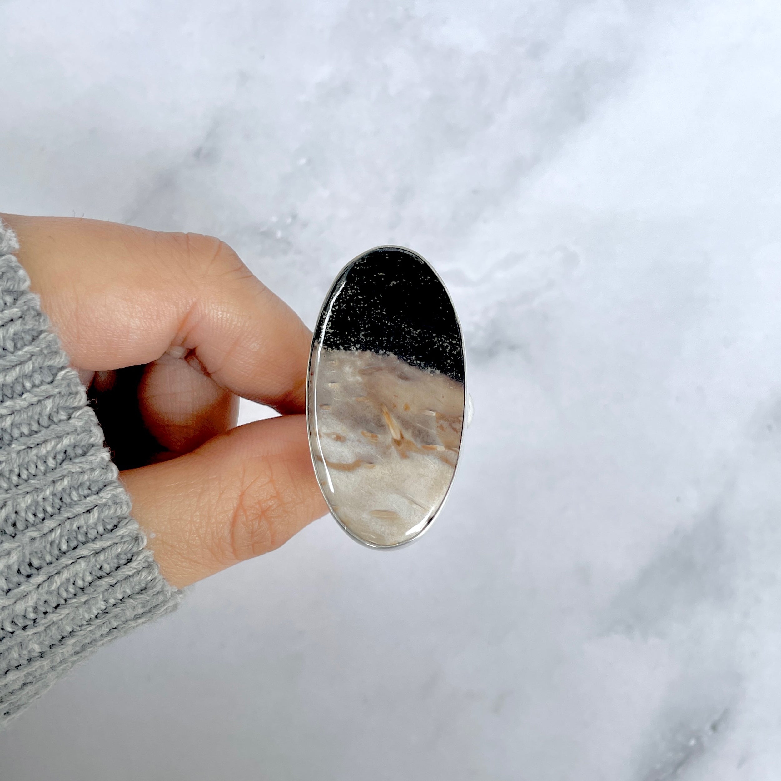 Plumroot Agate Adjustable Ring-(PTJ-R-61.)