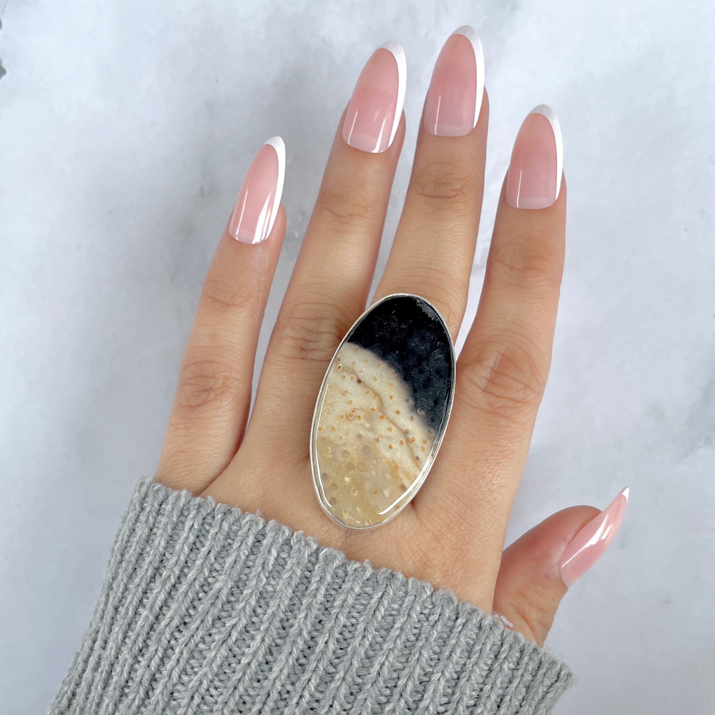 Plumroot Agate Adjustable Ring-(PTJ-R-62.)