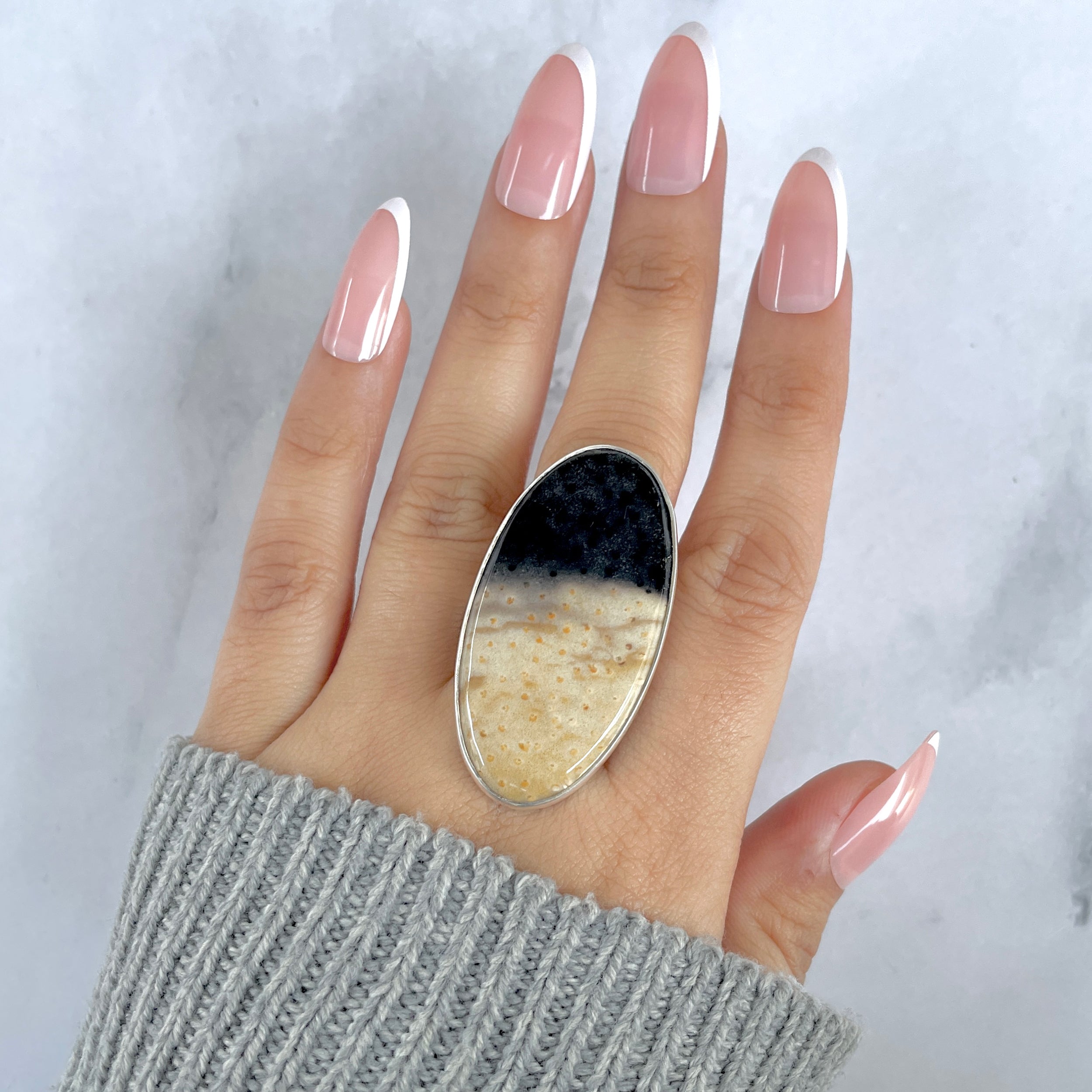 Plumroot Agate Adjustable Ring-(PTJ-R-63.)