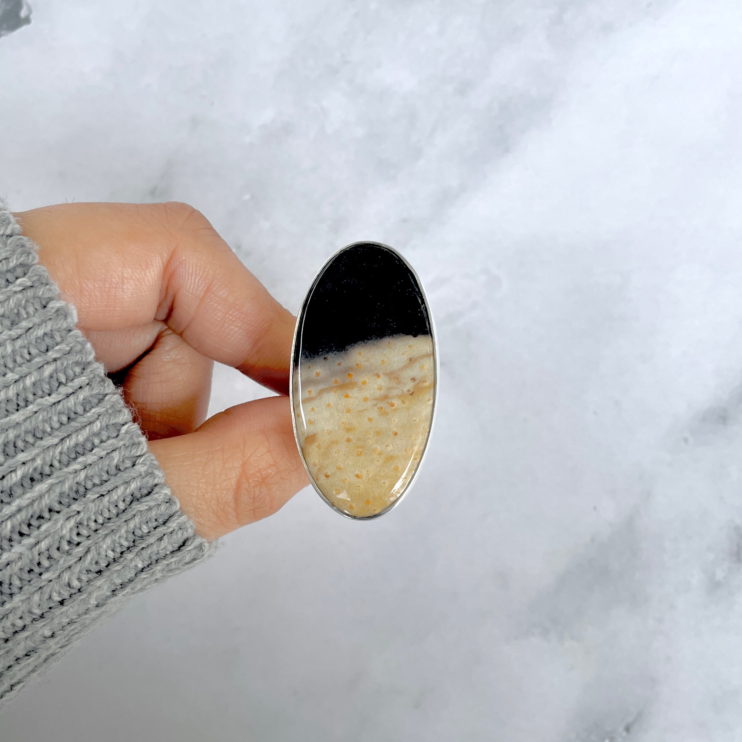 Plumroot Agate Adjustable Ring-(PTJ-R-63.)