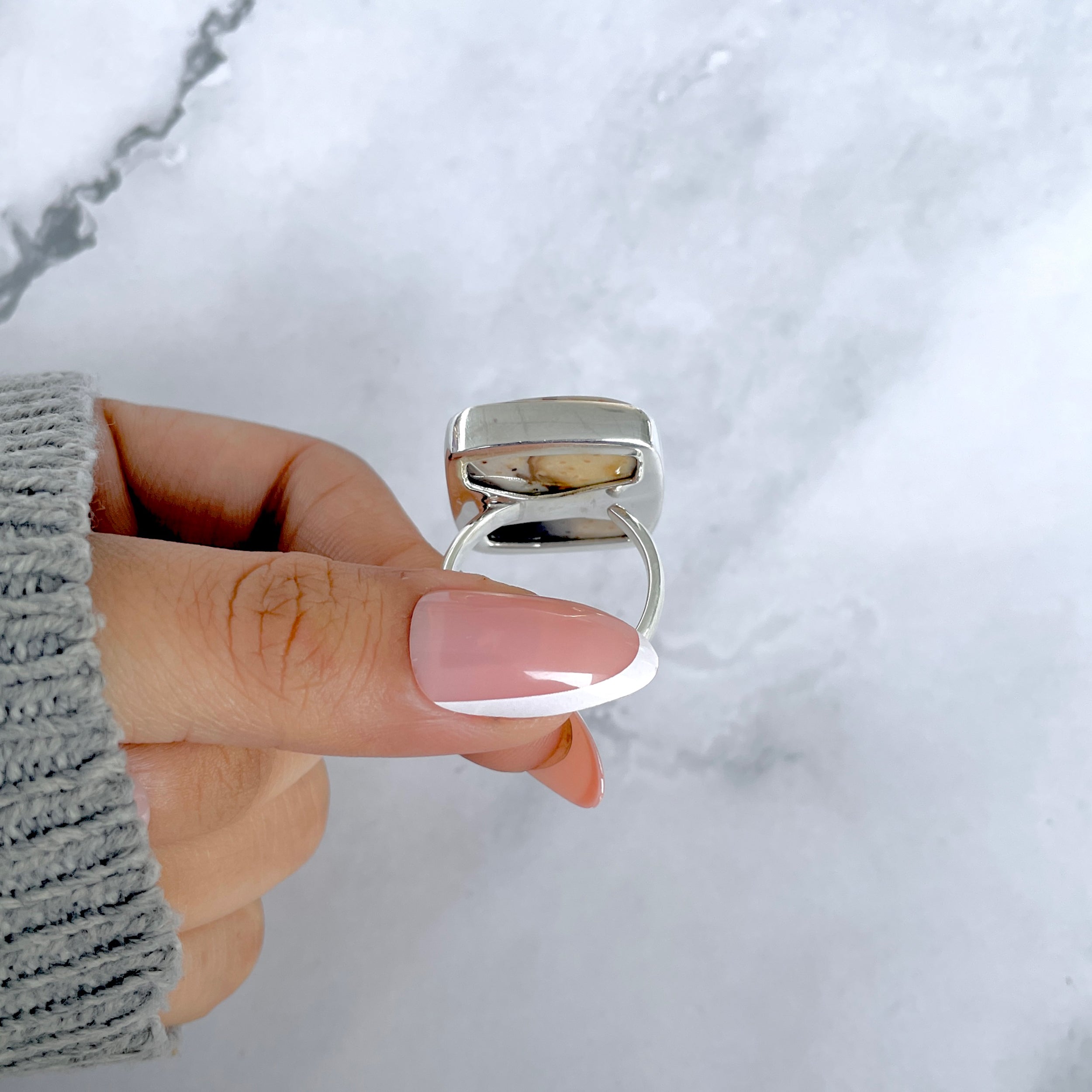 Plumroot Agate Adjustable Ring-(PTJ-R-64.)