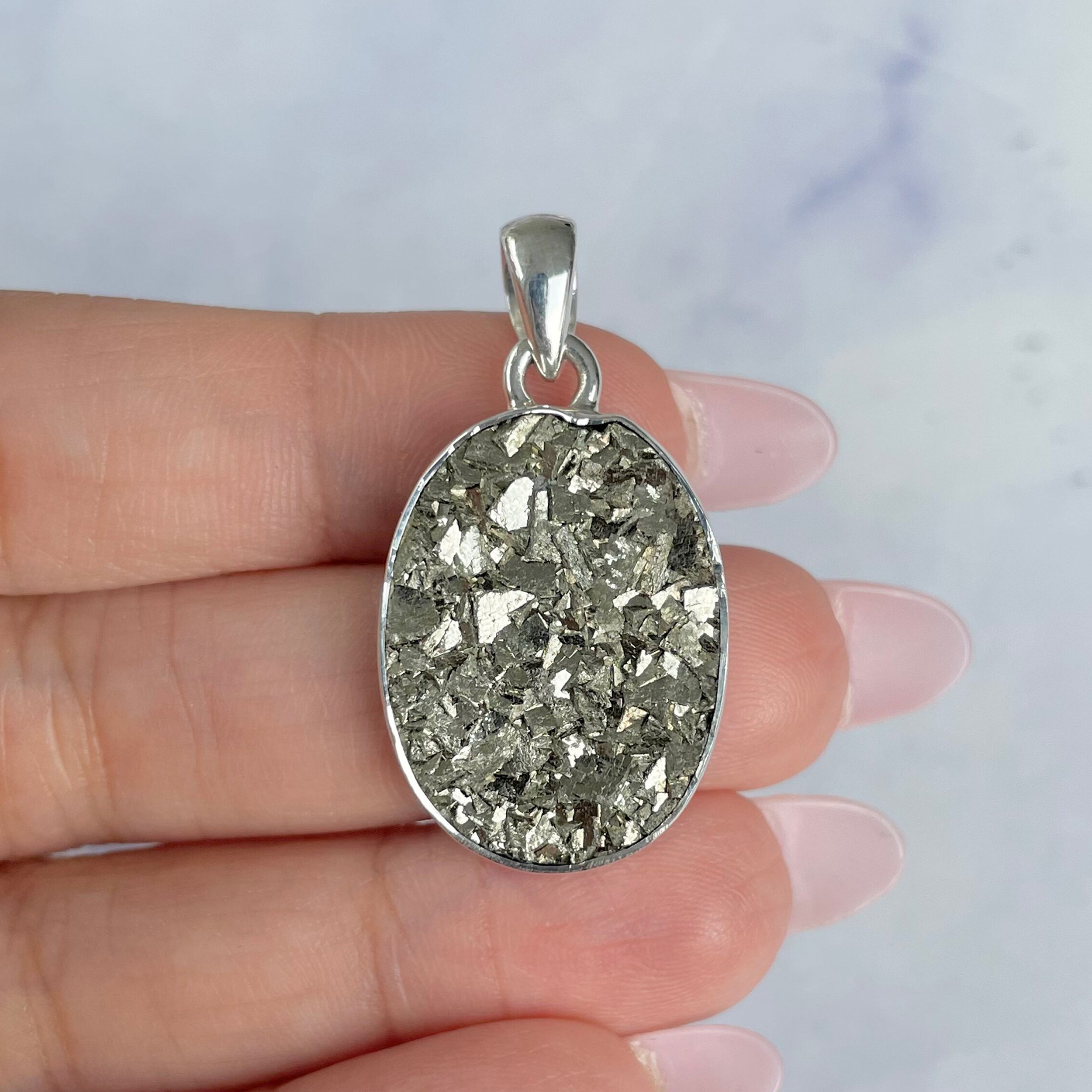 Pyrite Druzy Pendant-(PYR-P-15.)
