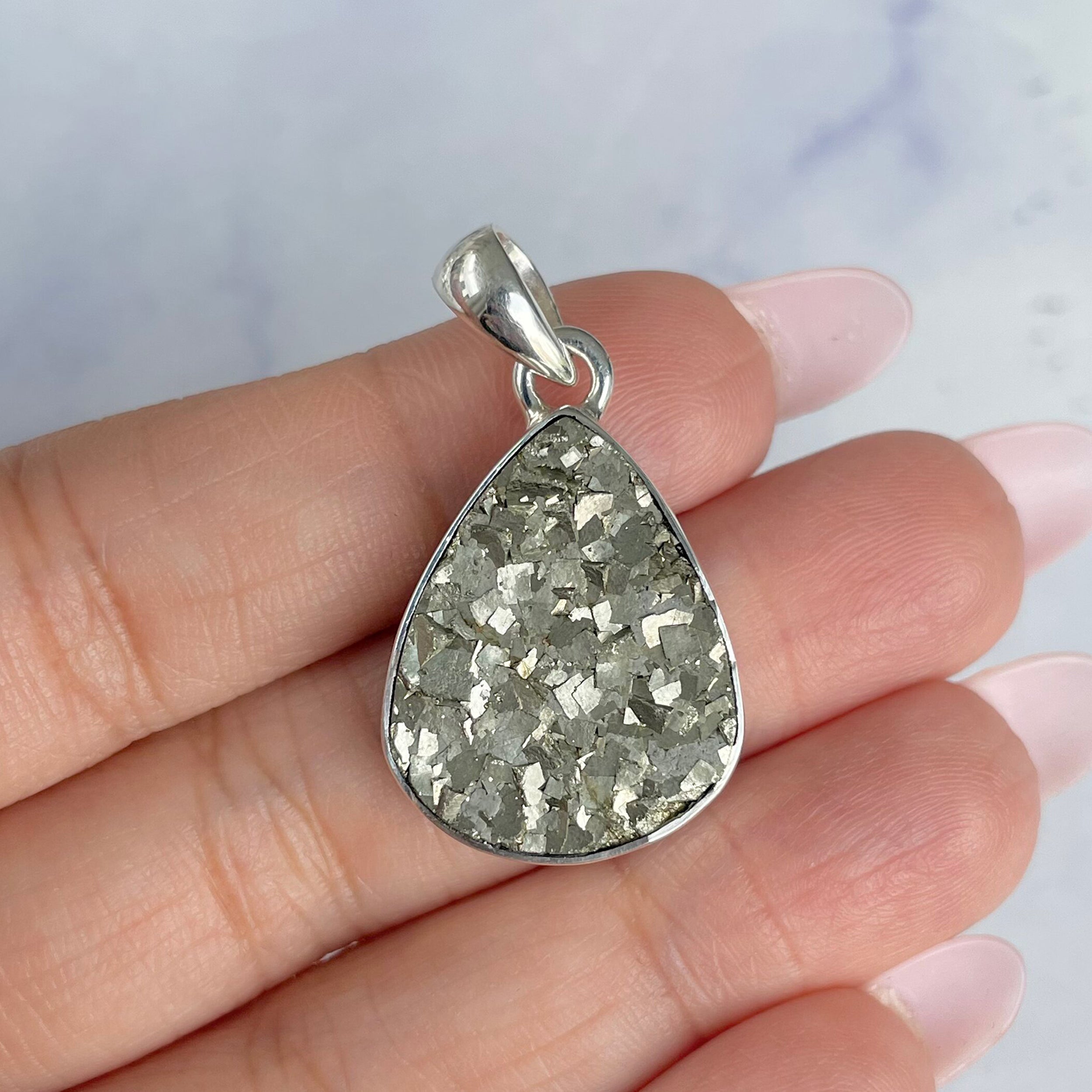 Pyrite Druzy Pendant-(PYR-P-16.)