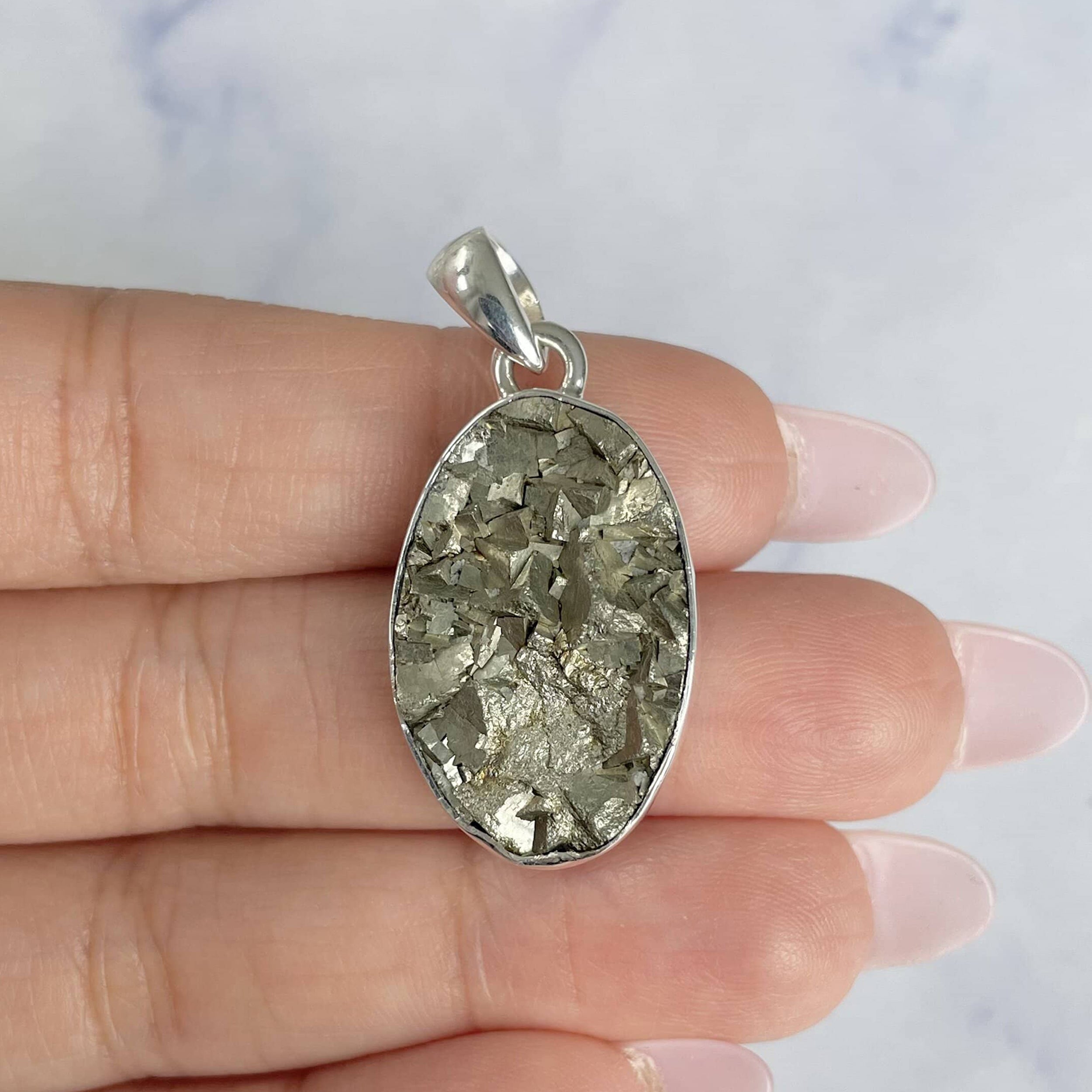 Pyrite Druzy Pendant-(PYR-P-2.)