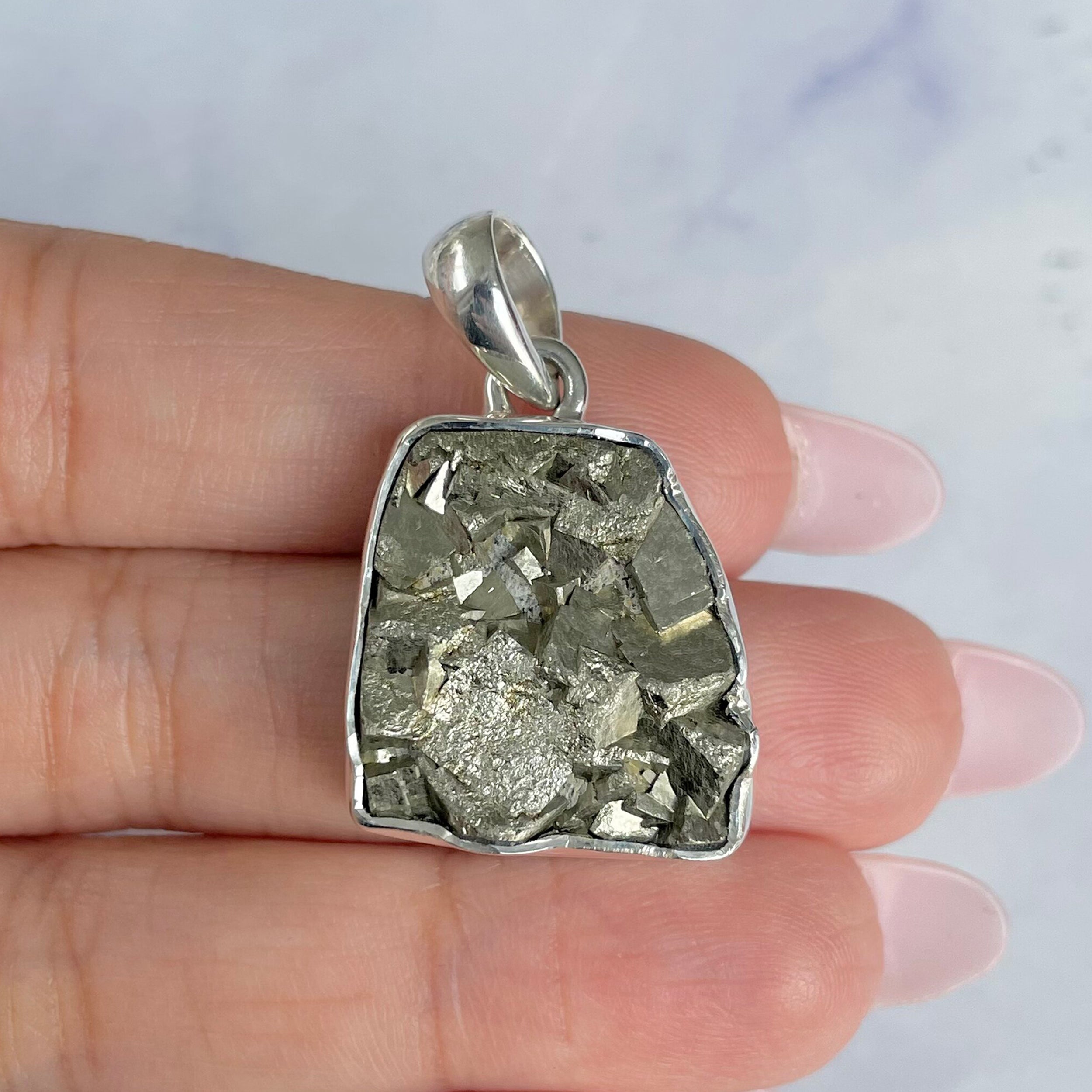 Pyrite Druzy Pendant-(PYR-P-23.)