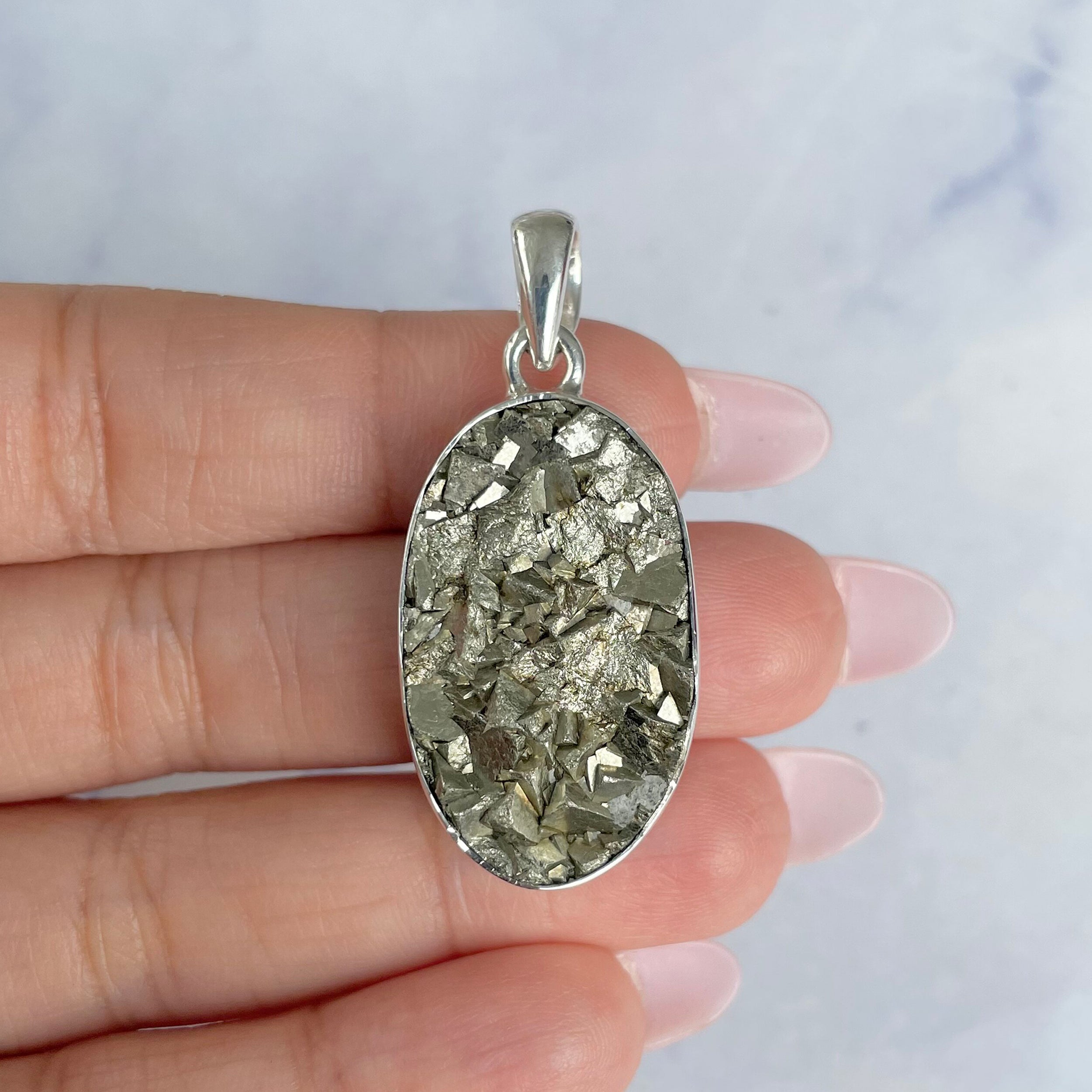 Pyrite Druzy Pendant-(PYR-P-24.)