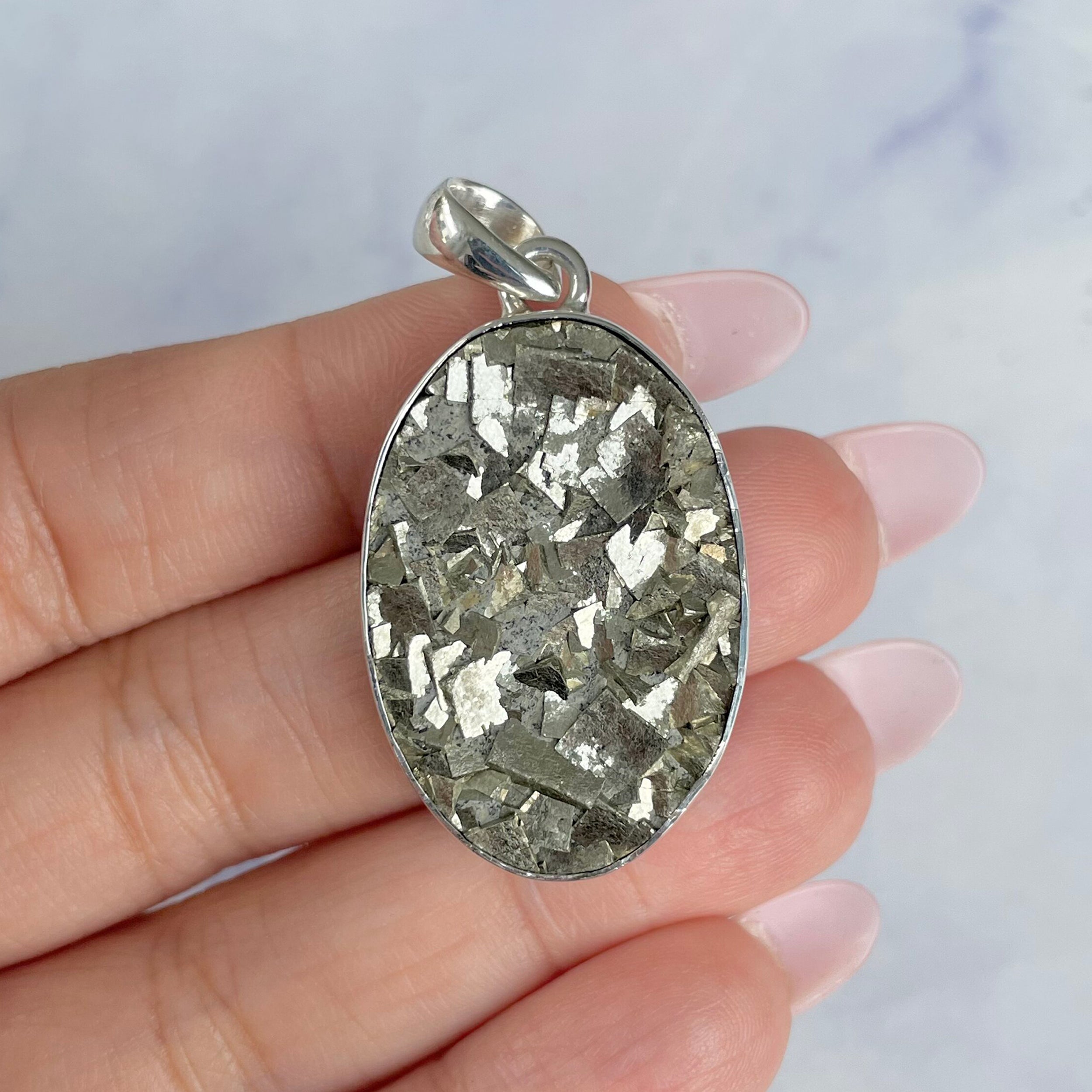 Pyrite Druzy Pendant-(PYR-P-27.)