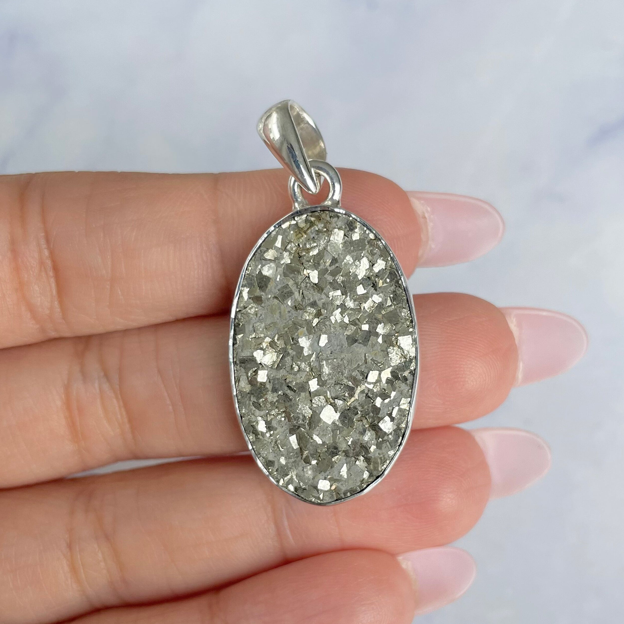 Pyrite Druzy Pendant-(PYR-P-29.)