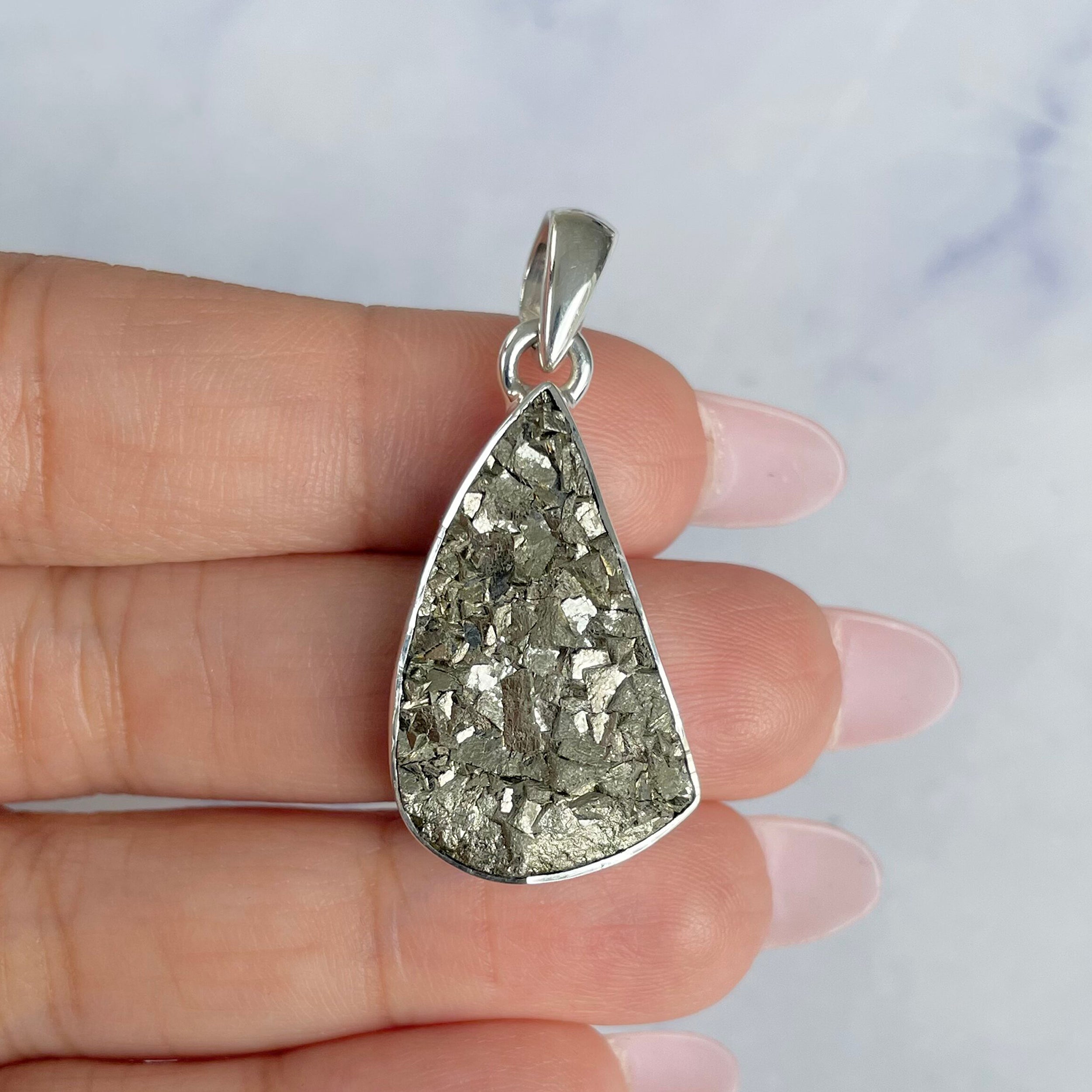 Pyrite Druzy Pendant-(PYR-P-8.)