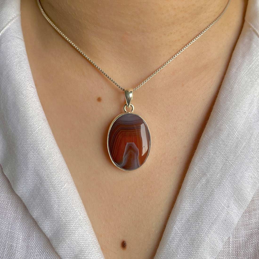Botswana Agate Pendant-(RBA-P-13.)