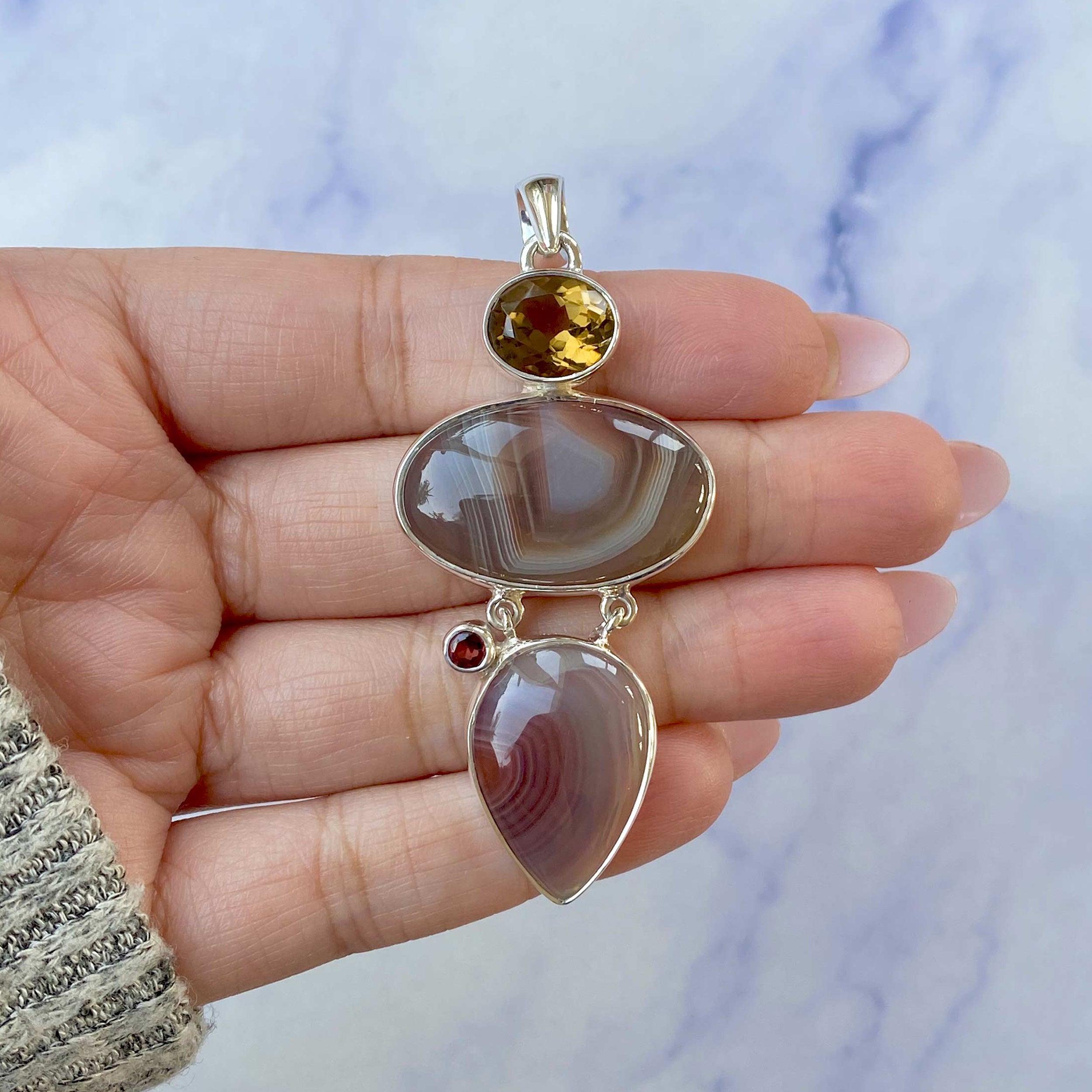 Botswana Agate Pendant-(RBA-P-36.)
