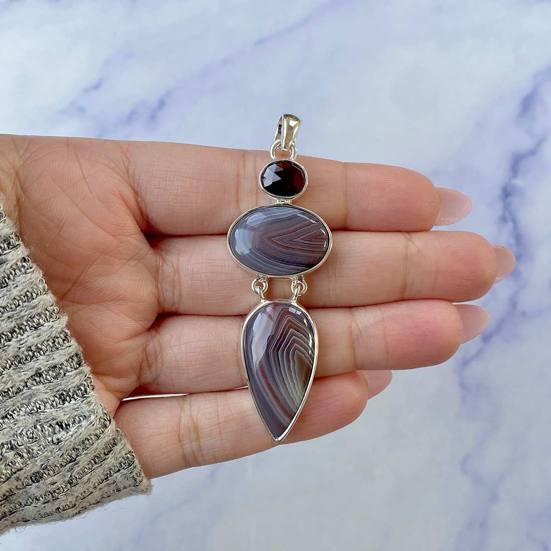 Botswana Agate Pendant-(RBA-P-38.)