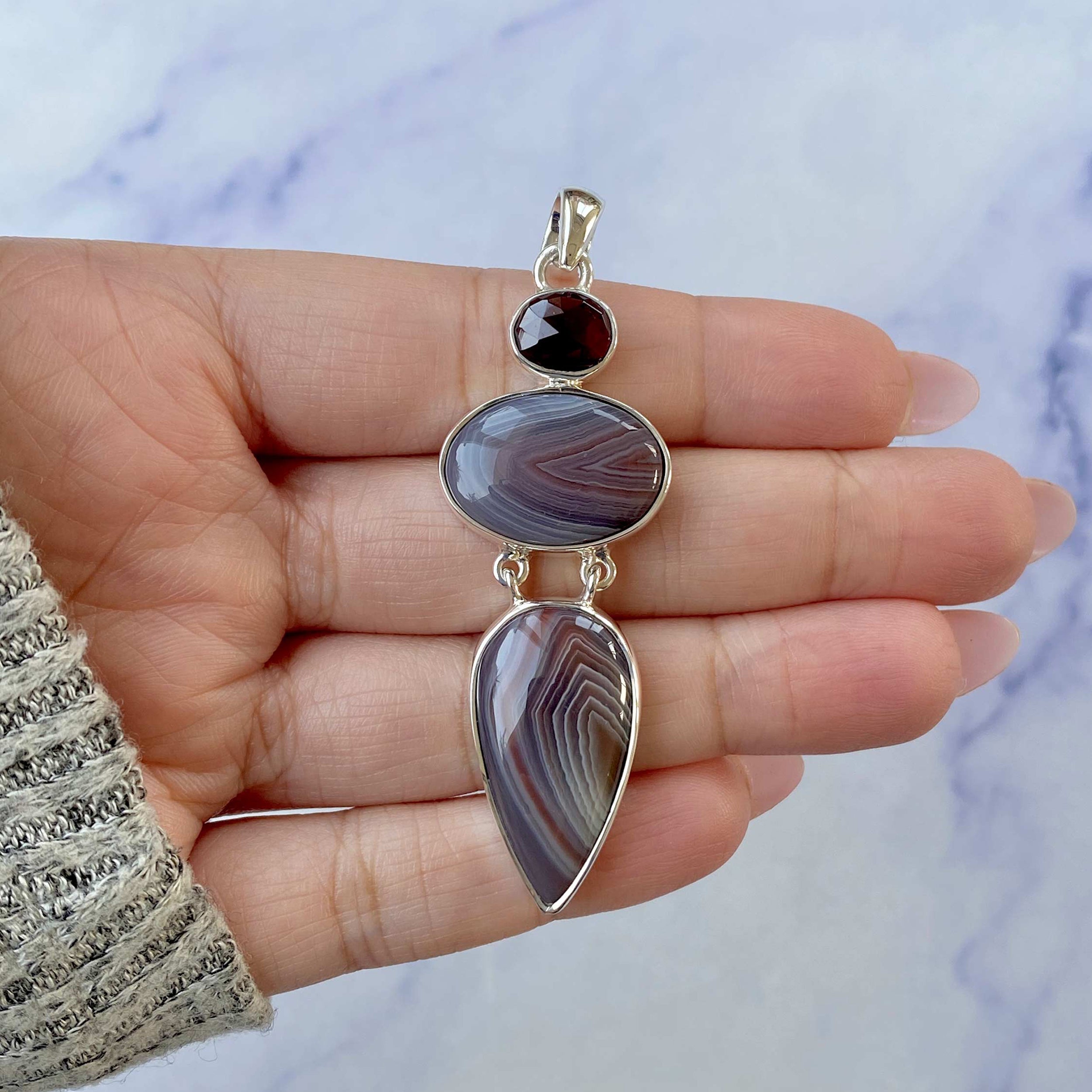 Botswana Agate Pendant-(RBA-P-38.)