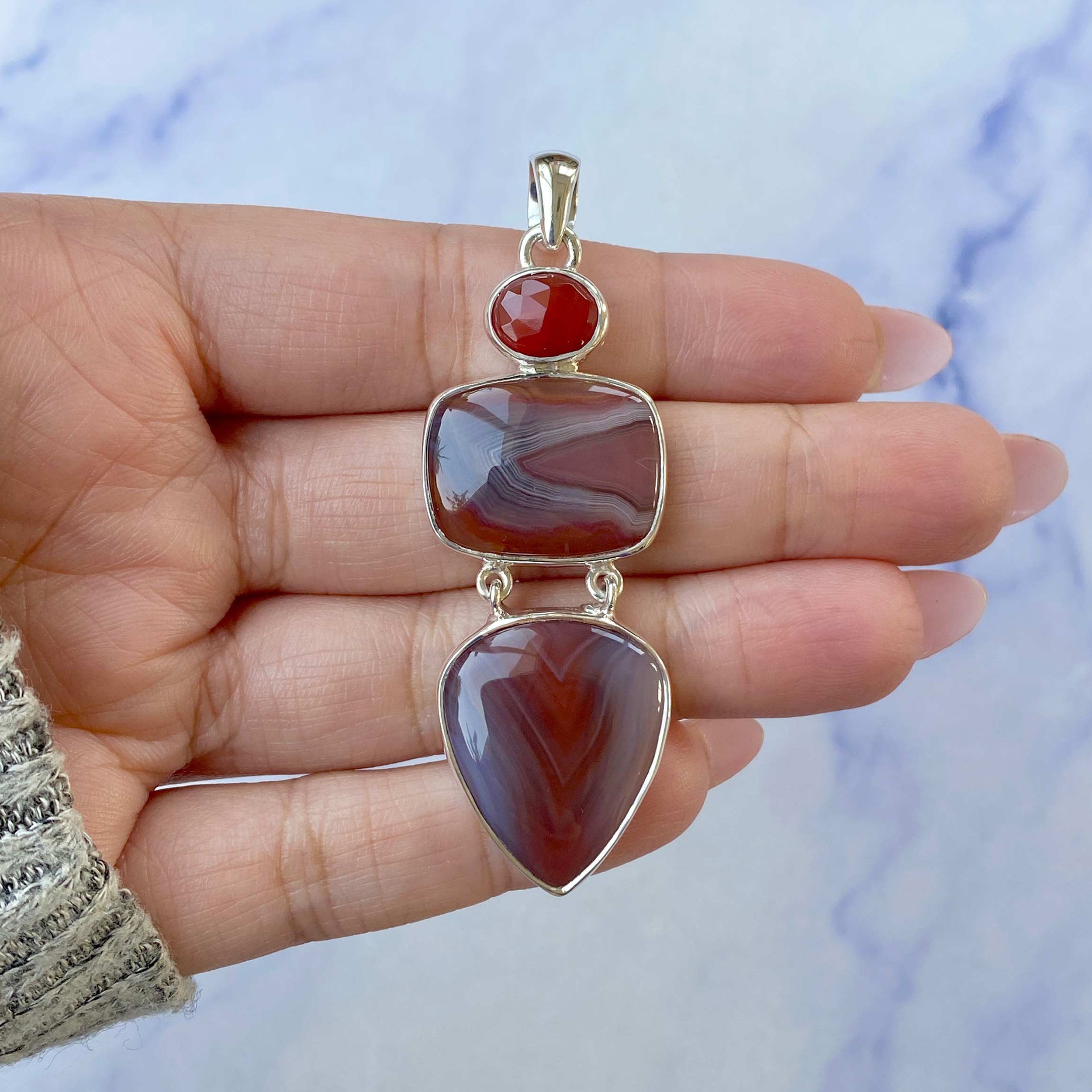 Botswana Agate Pendant-(RBA-P-39.)