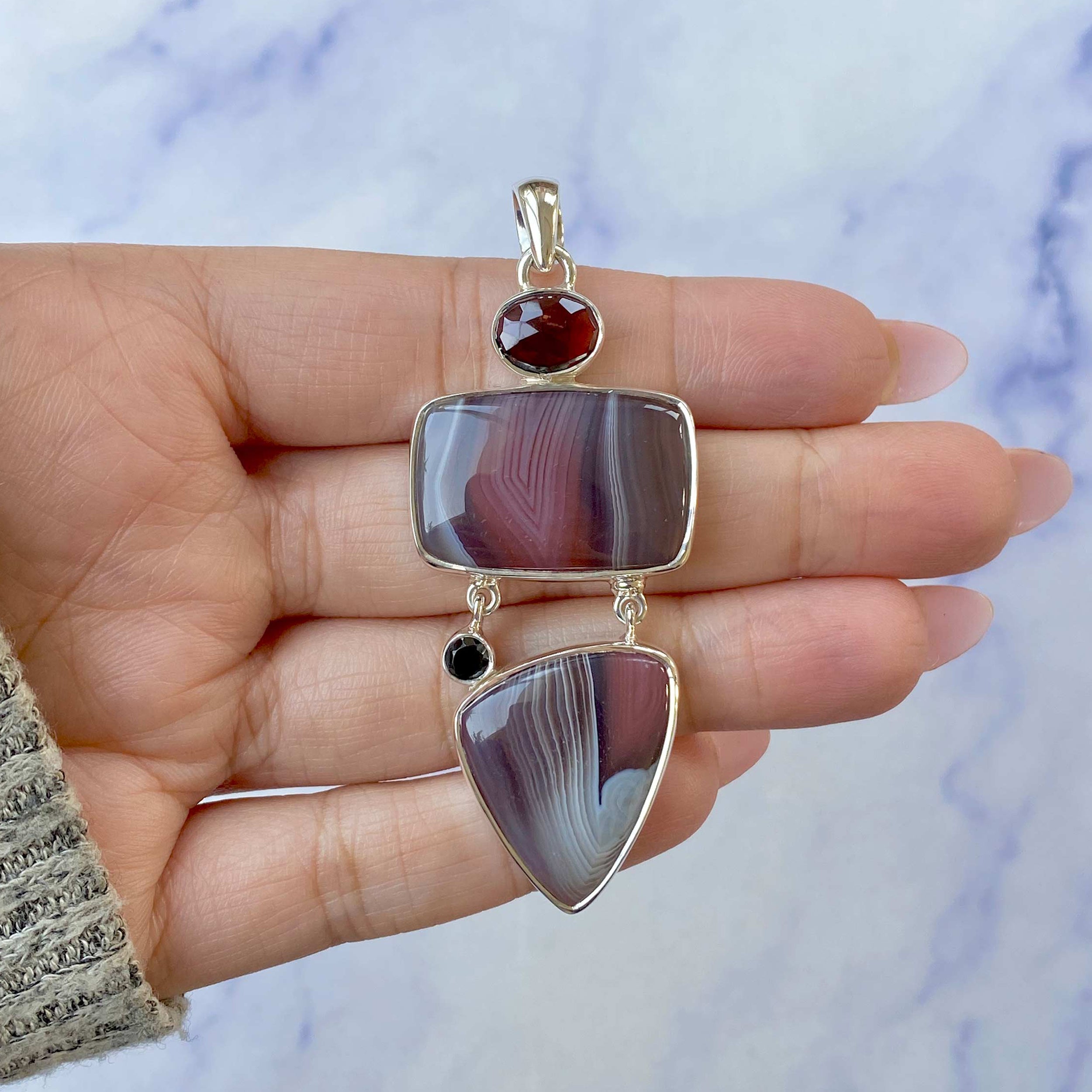 Botswana Agate Pendant-(RBA-P-52.)