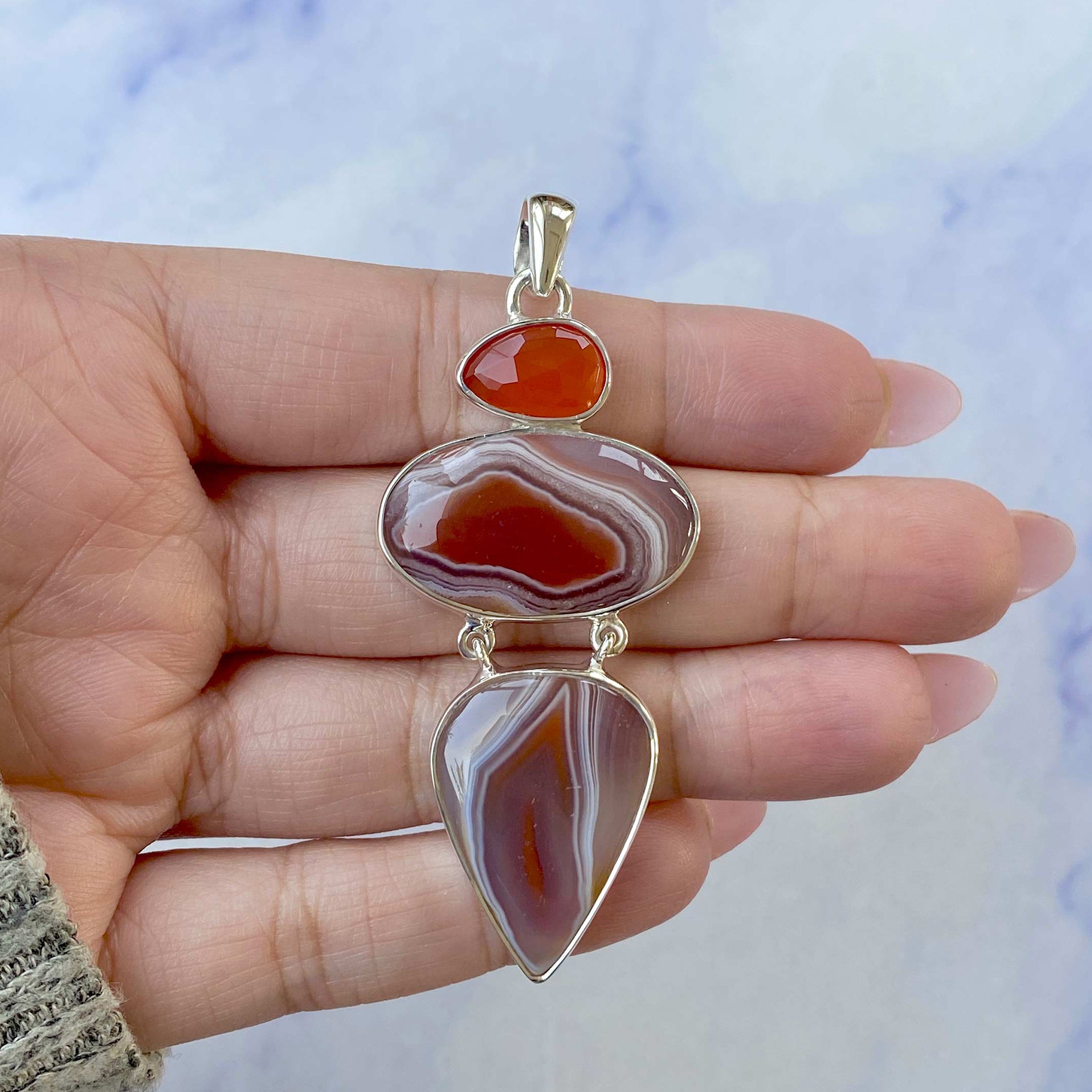 Botswana Agate Pendant-(RBA-P-57.)