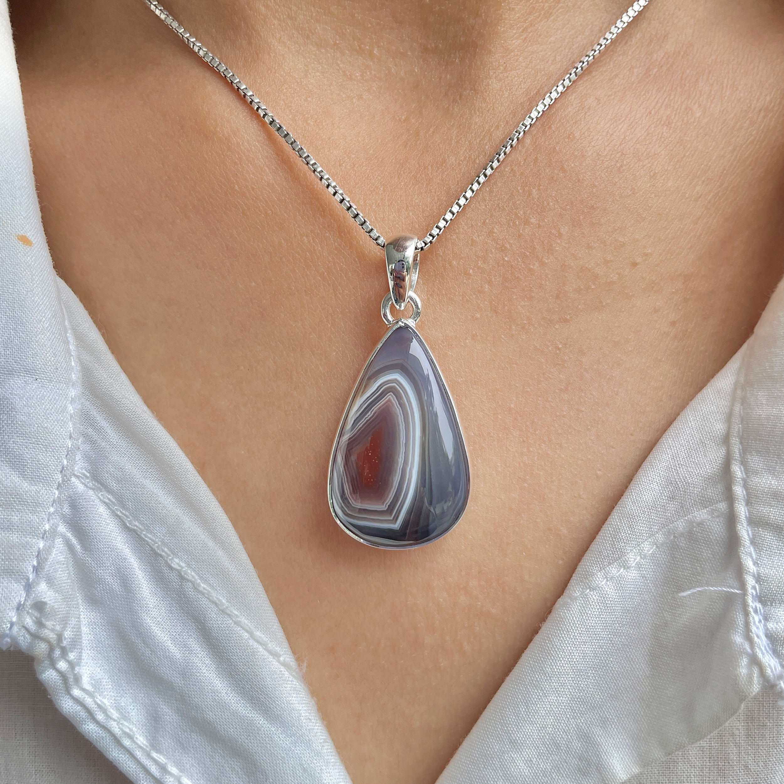 Botswana Agate Pendant-(RBA-P-63.)