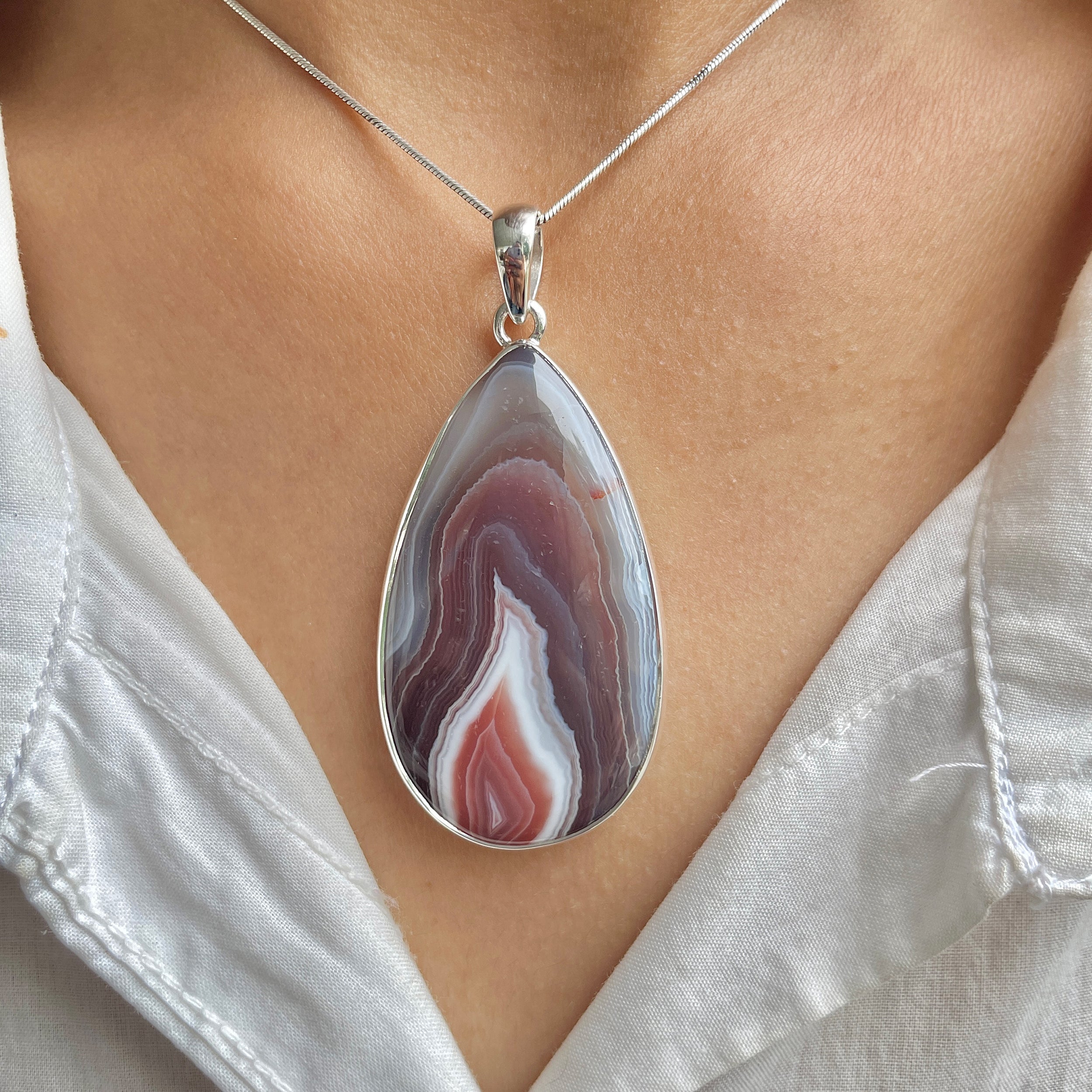 Botswana Agate Pendant-(RBA-P-73.)