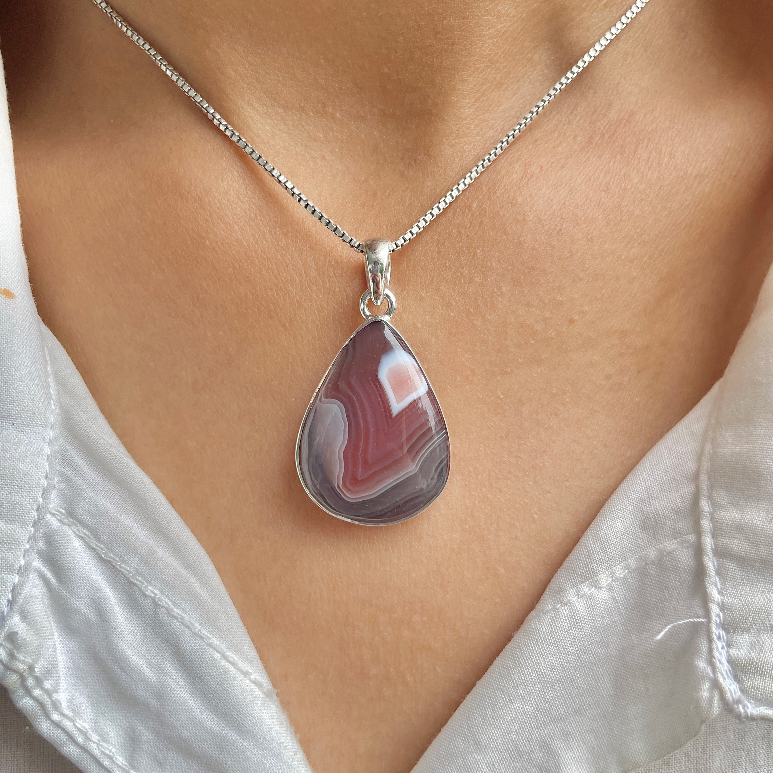 Botswana Agate Pendant-(RBA-P-74.)