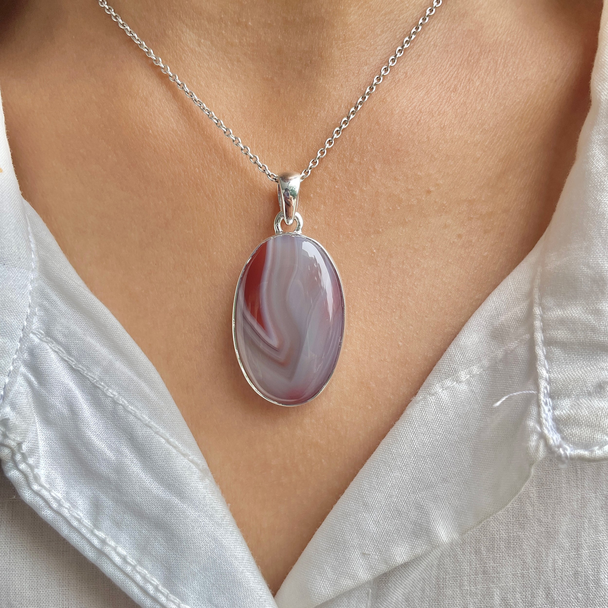 Botswana Agate Pendant-(RBA-P-75.)