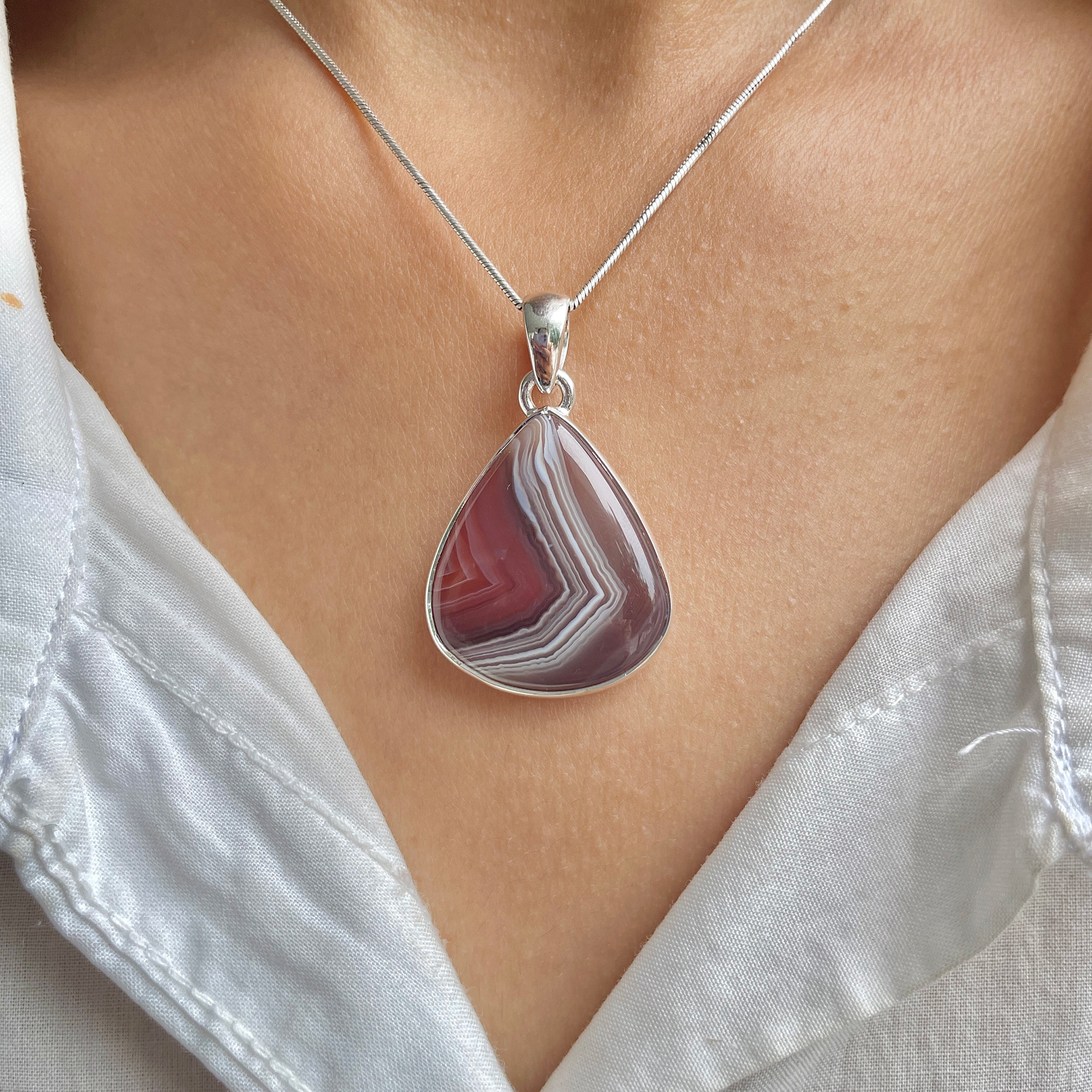 Botswana Agate Pendant-(RBA-P-76.)