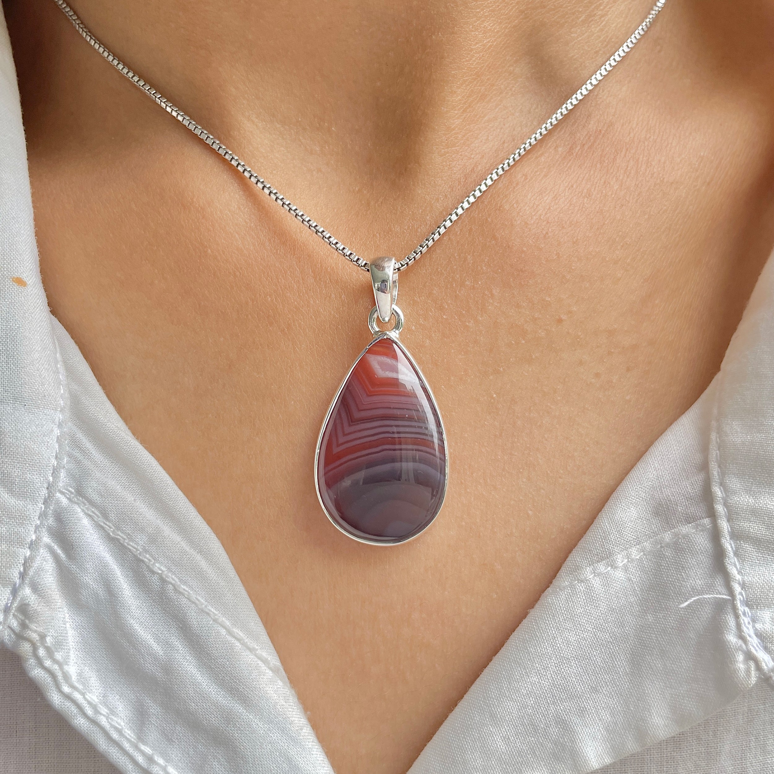 Botswana Agate Pendant-(RBA-P-77.)