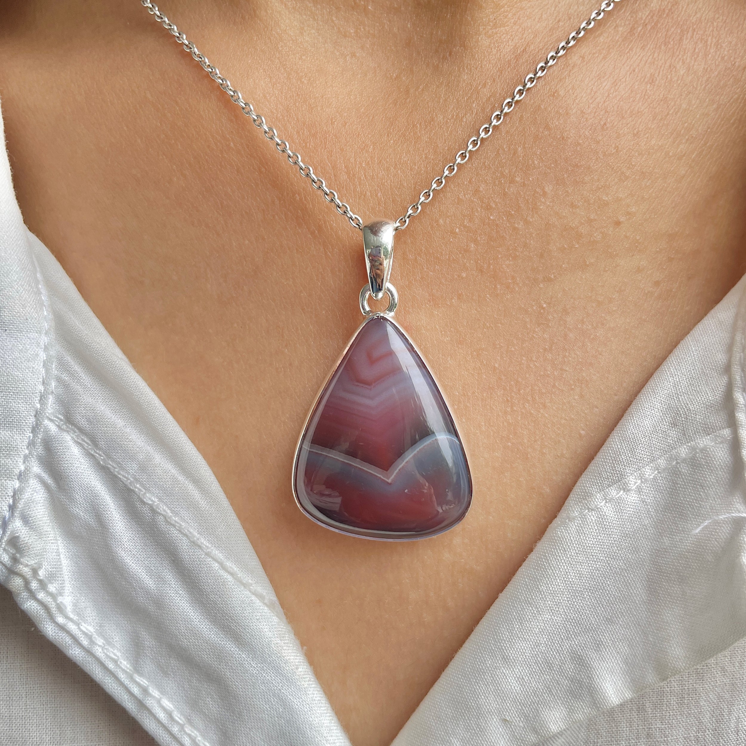 Botswana Agate Pendant-(RBA-P-78.)