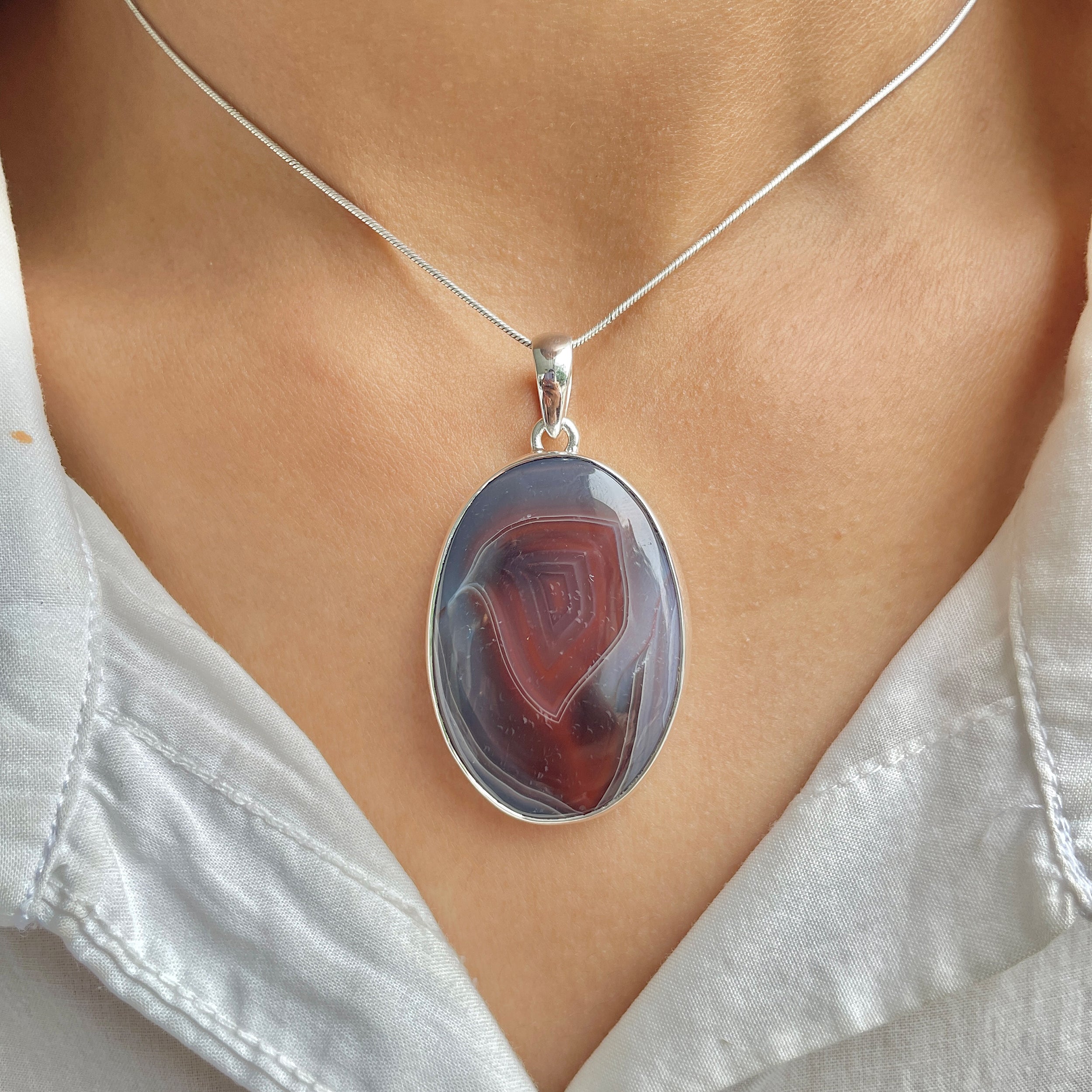 Botswana Agate Pendant-(RBA-P-79.)