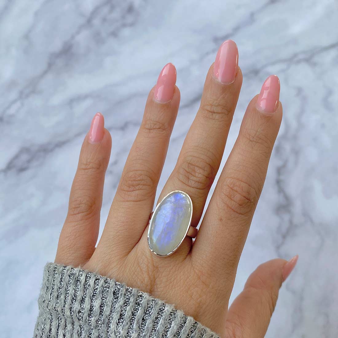 Moonstone Adjustable Ring-(RBM-R-14.)