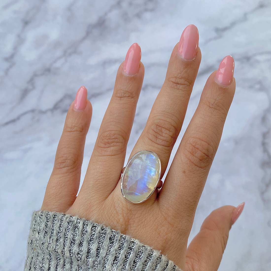 Moonstone Adjustable Ring-(RBM-R-32.)